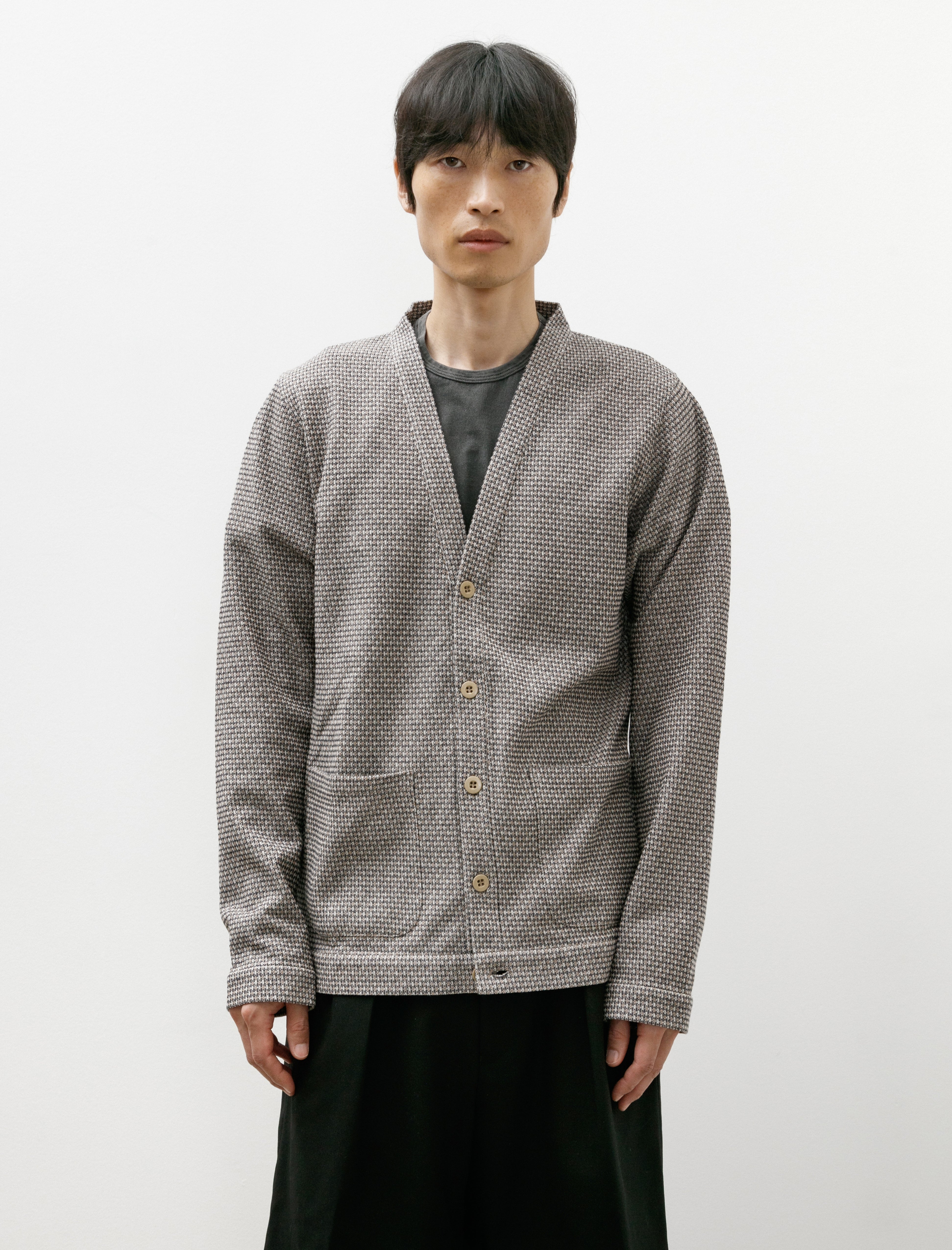Frank Leder Cotton Knit Cardigan Grey
