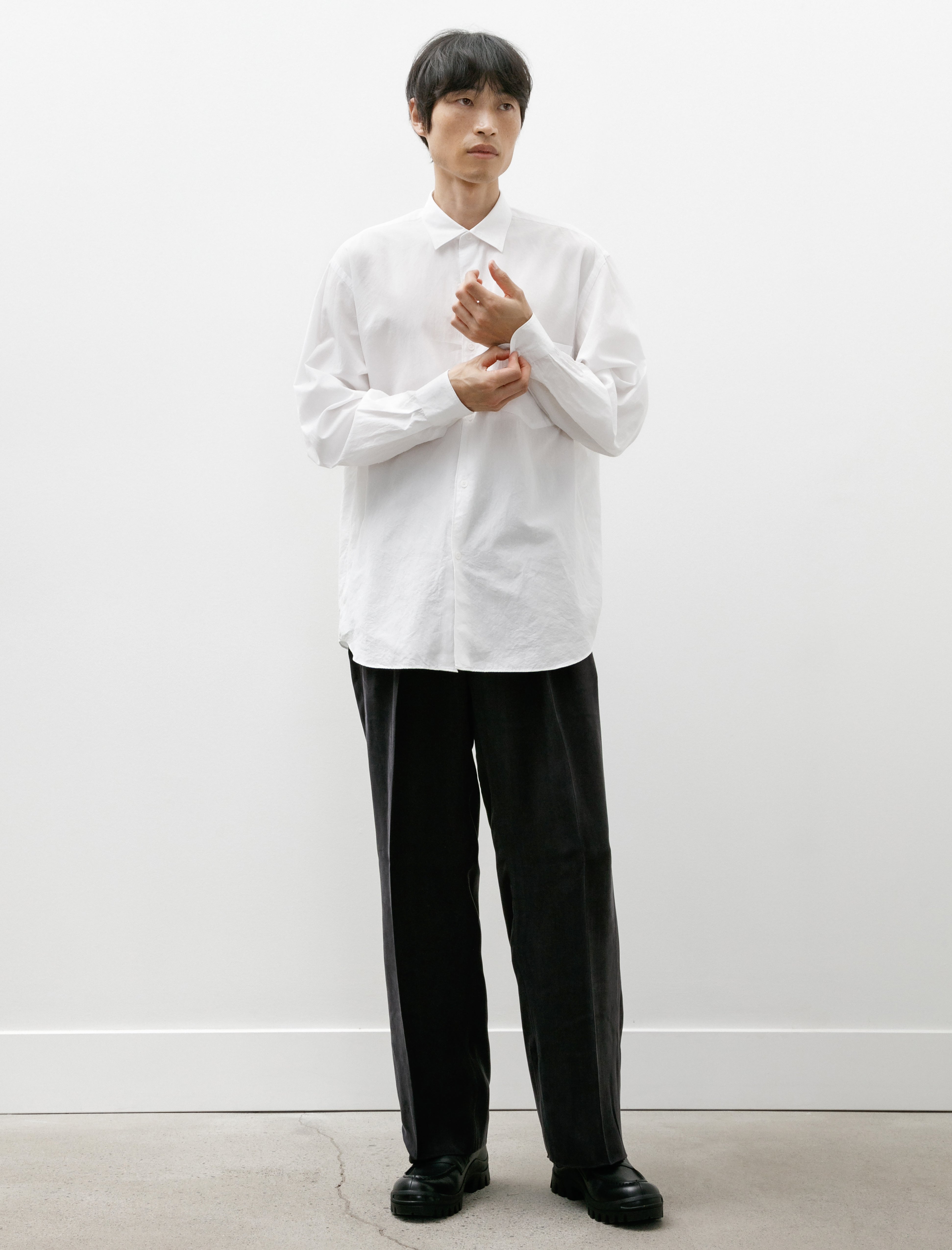 Neat Highdensity Cupro Wide Pants Navy