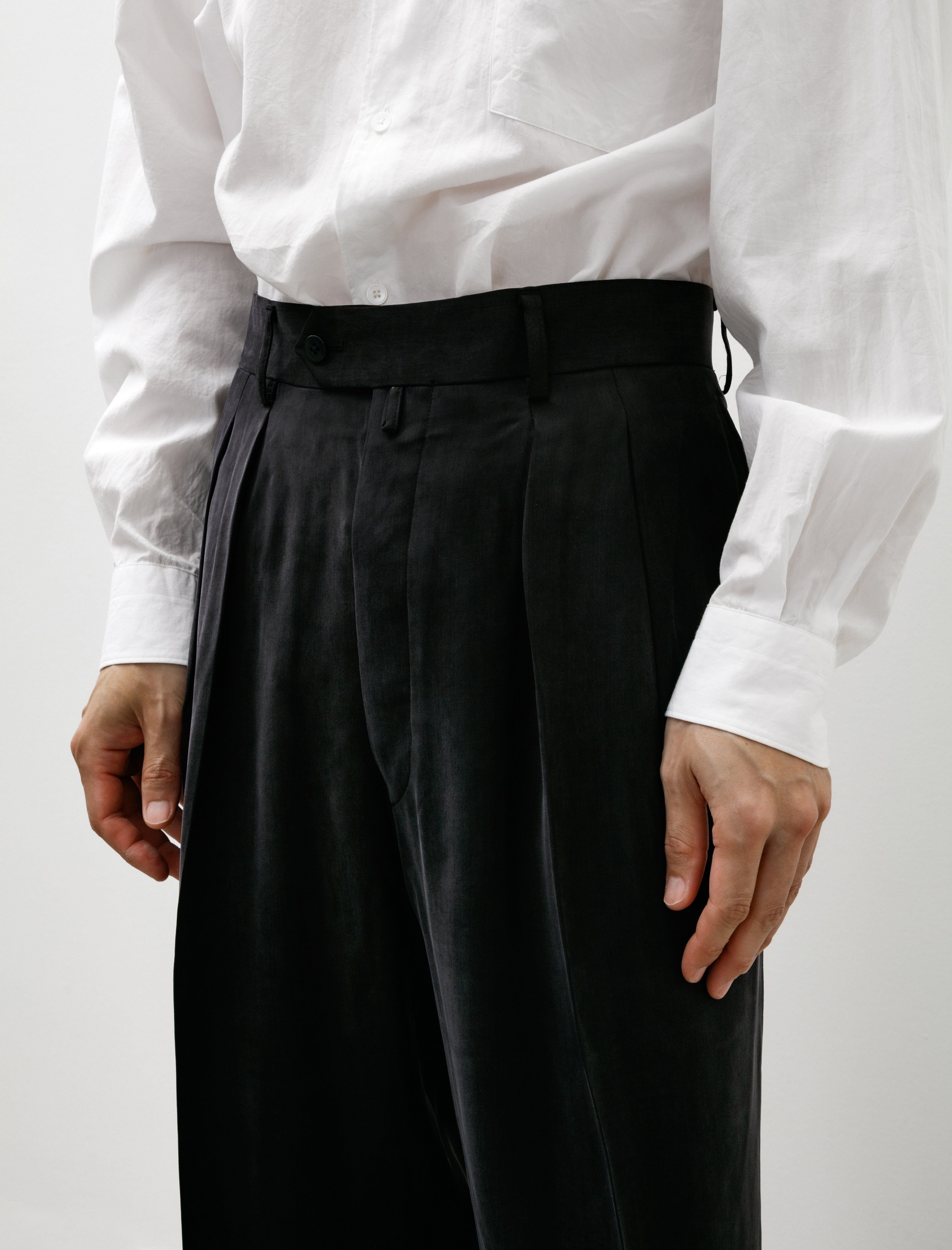Neat Highdensity Cupro Wide Pants Navy