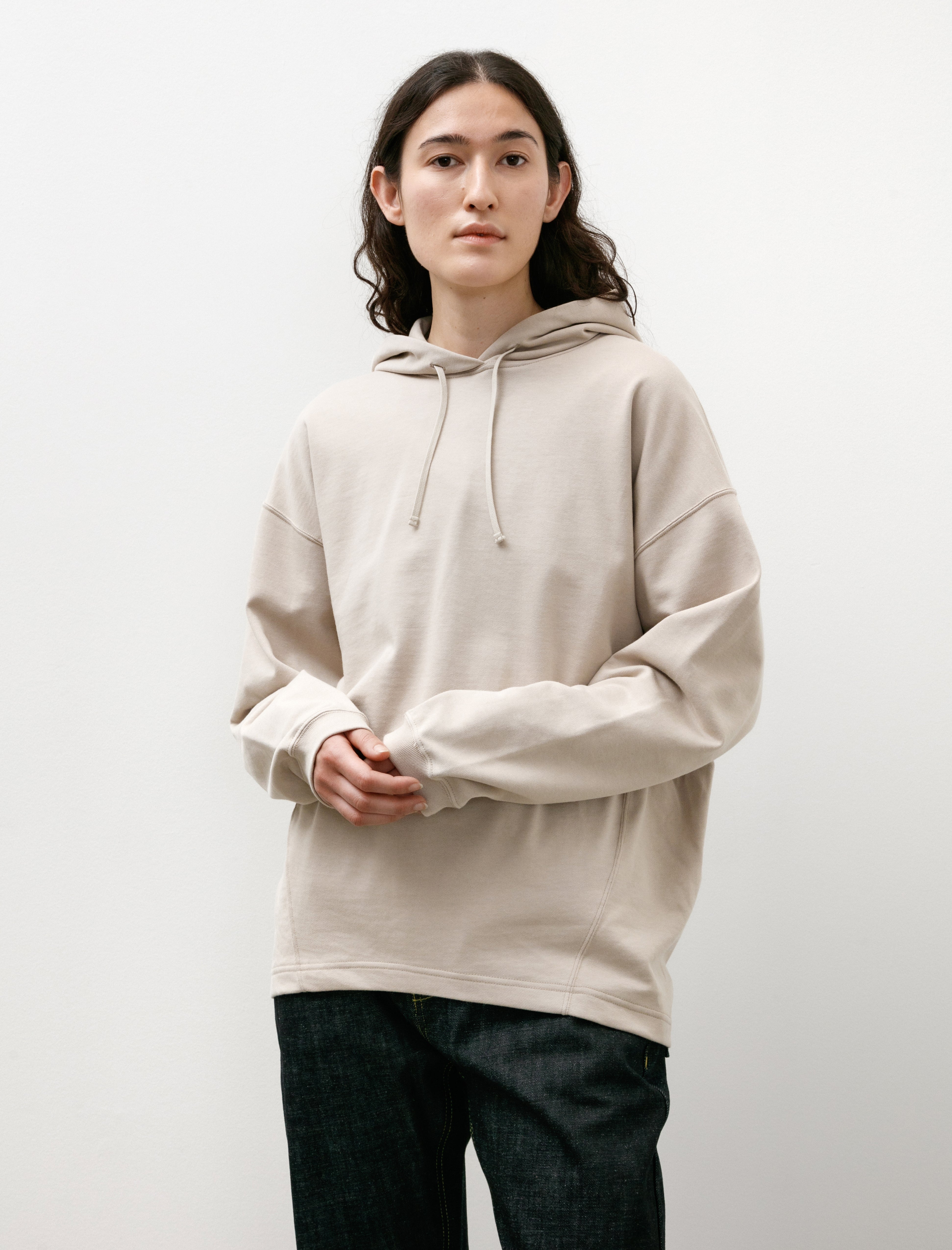 Graphpaper High Gauge Soft Terry Panel Line Hoodie Beige