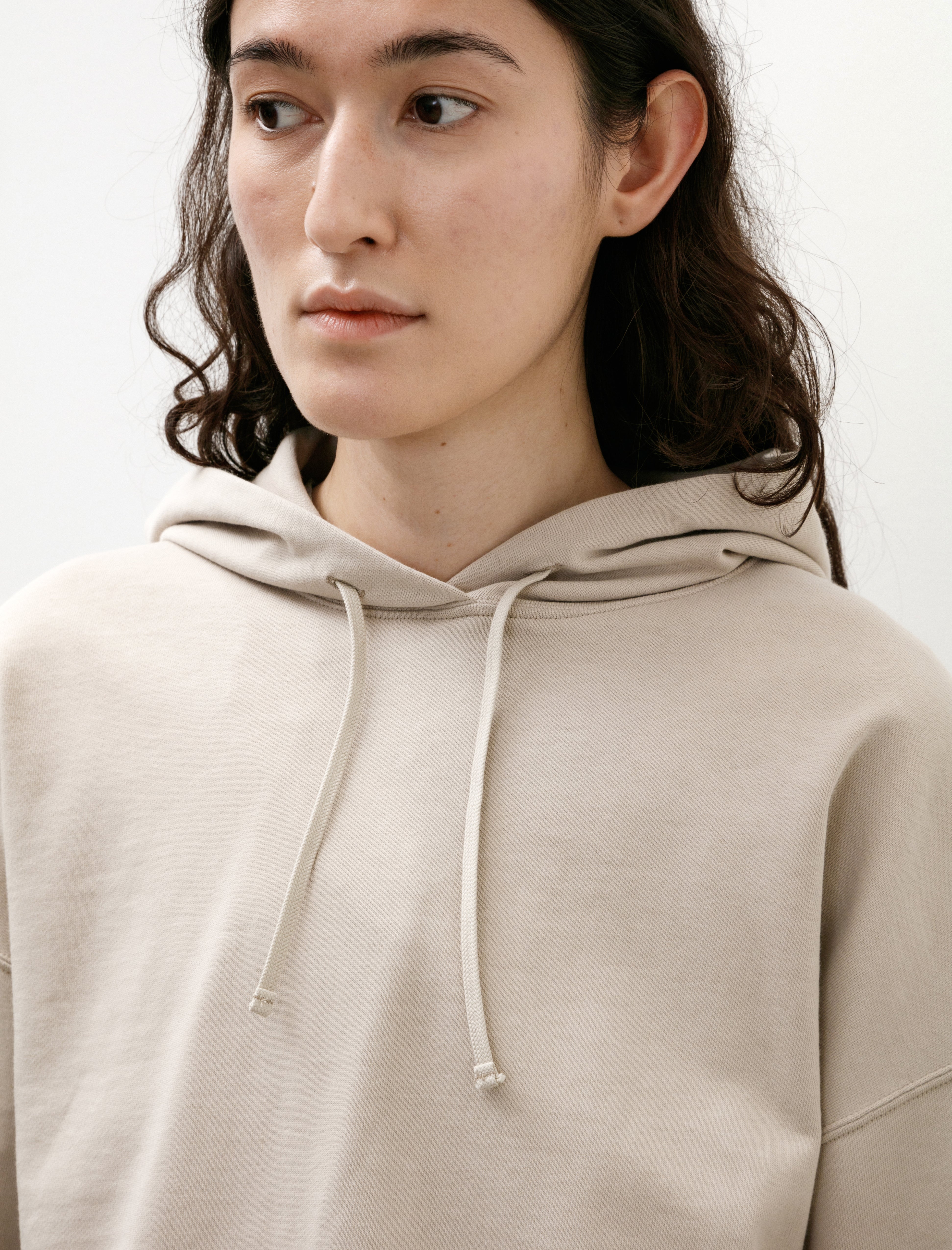 Graphpaper High Gauge Soft Terry Panel Line Hoodie Beige