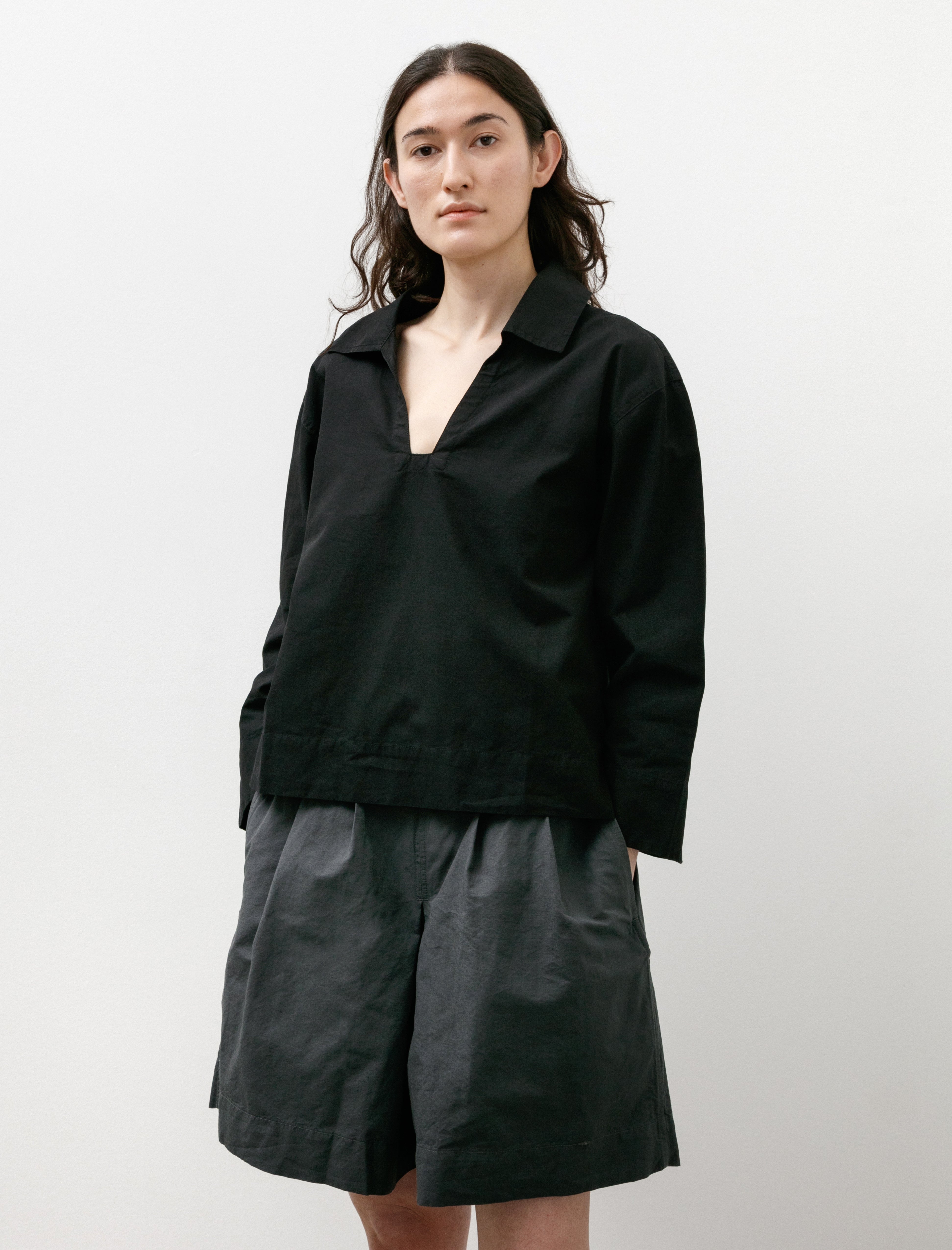 MHL Smock Shirt Black Denim Cotton