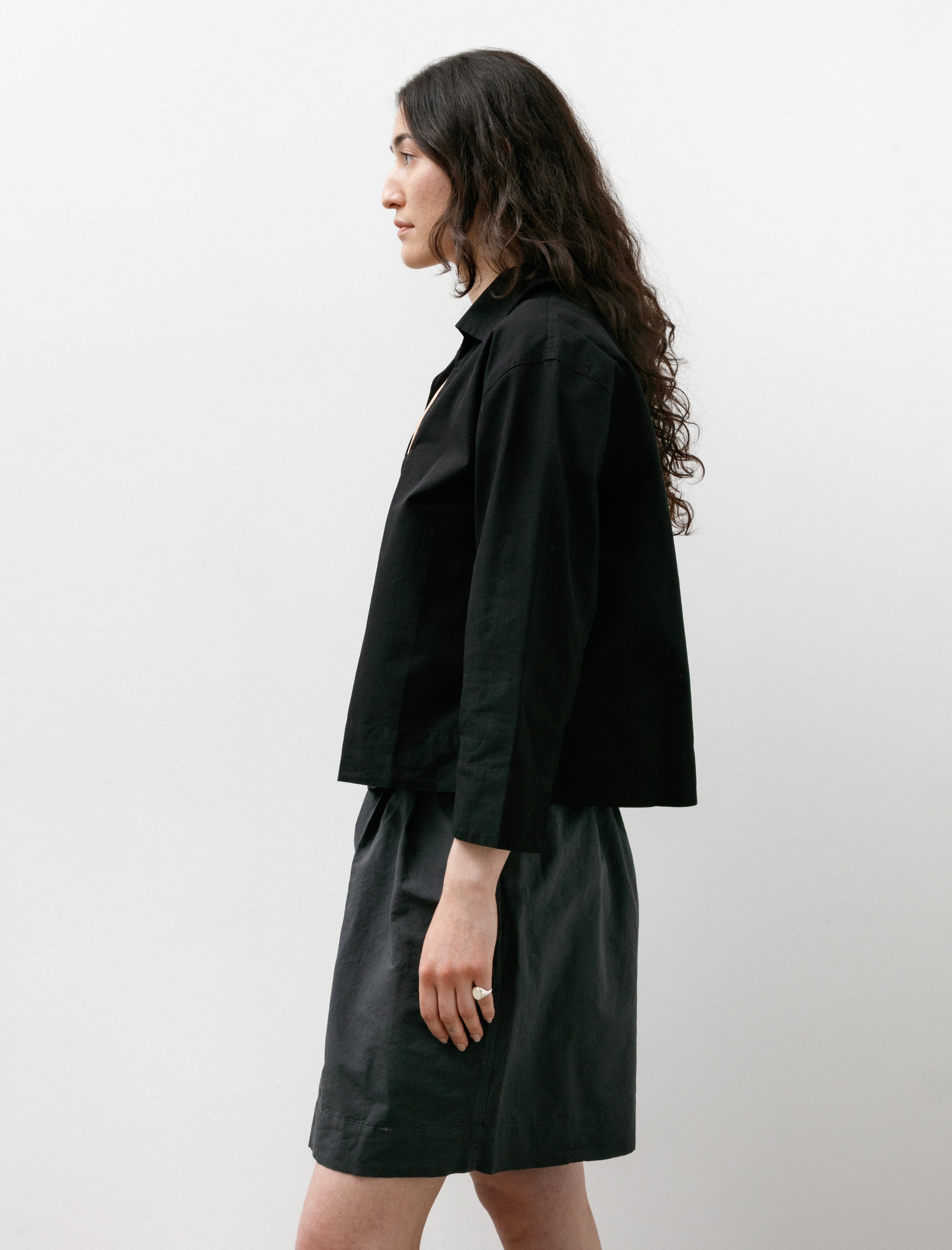 MHL Smock Shirt Black Denim Cotton