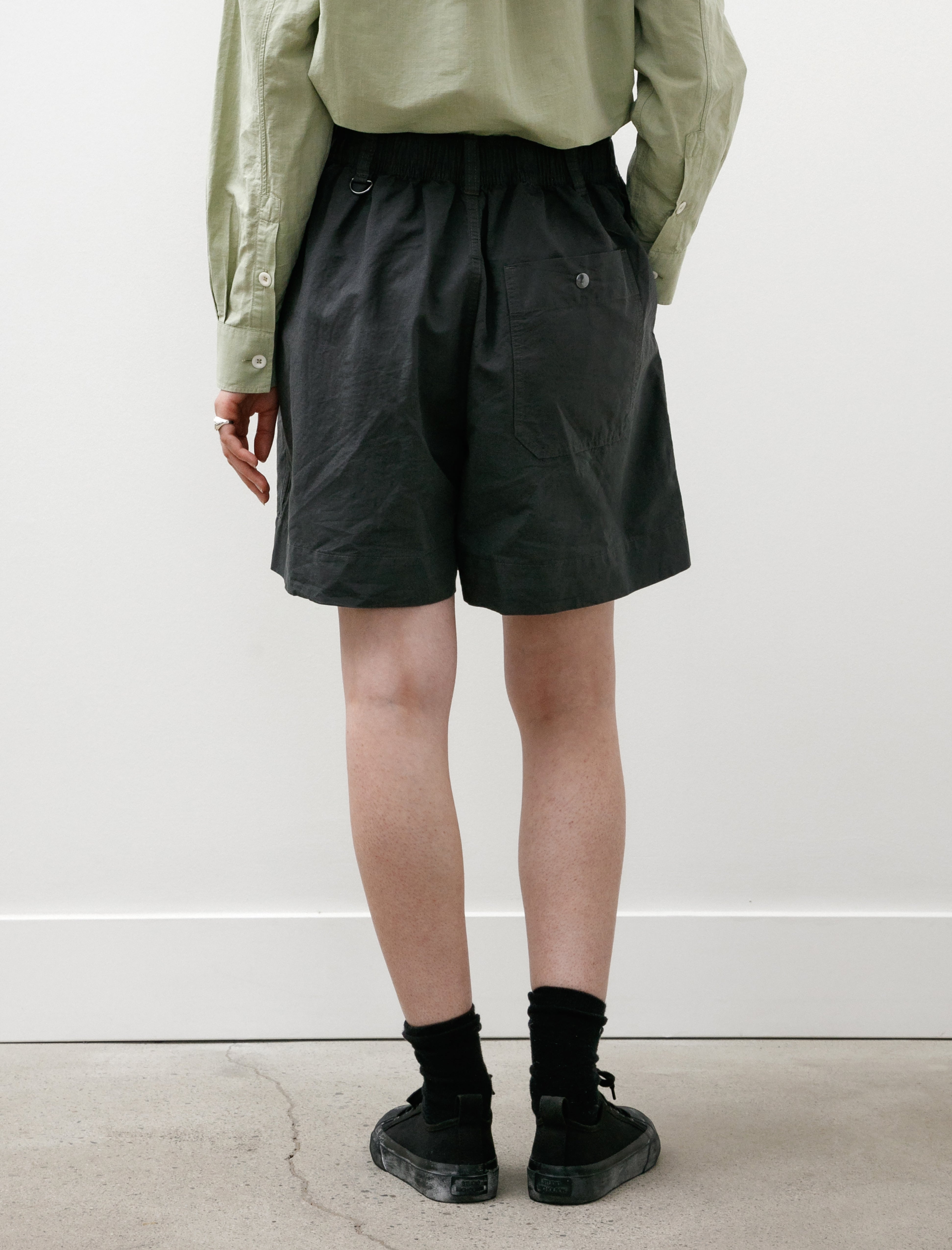 MHL Pleated Shorts Dry Cotton Linen Carbon