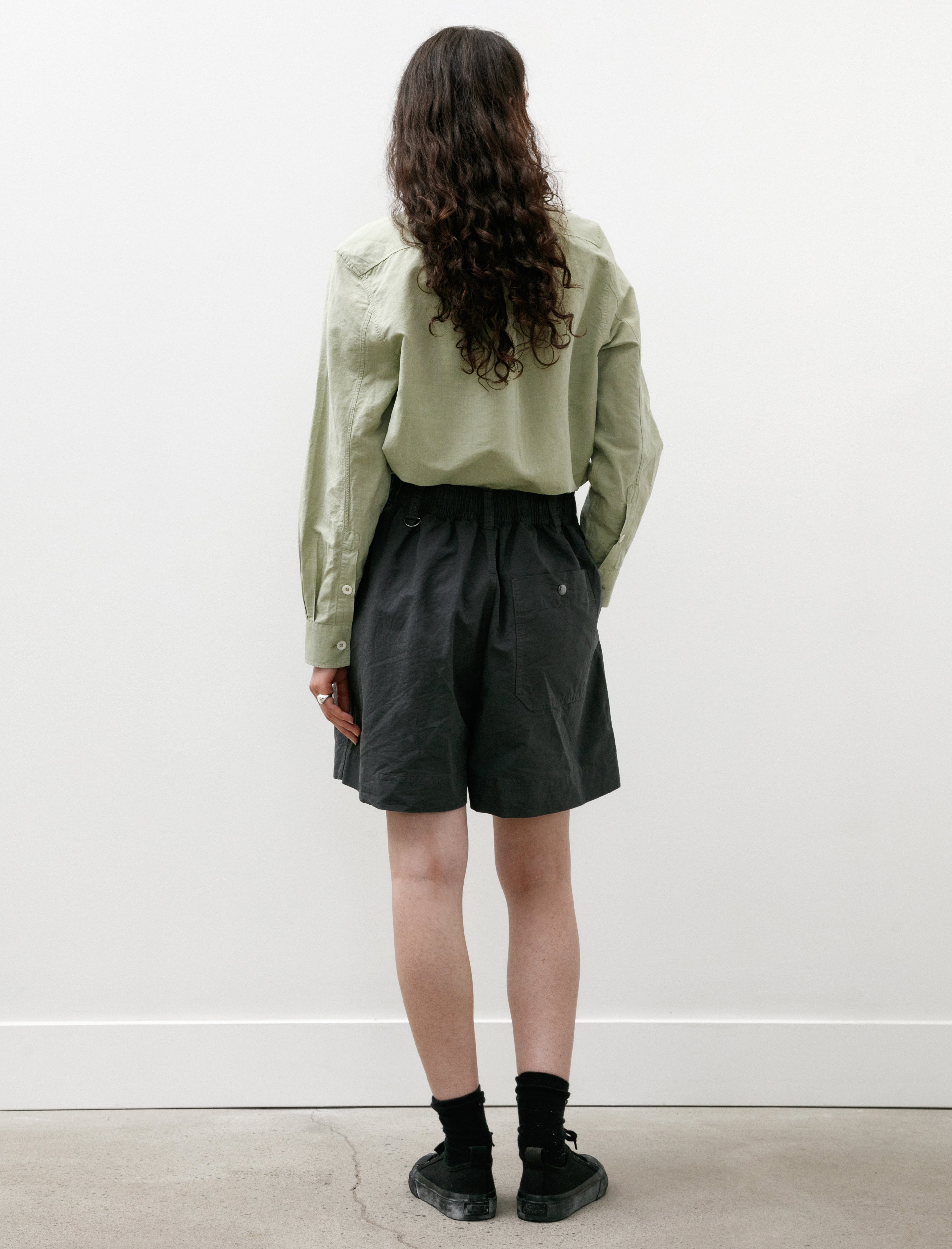 MHL Pleated Shorts Dry Cotton Linen Carbon