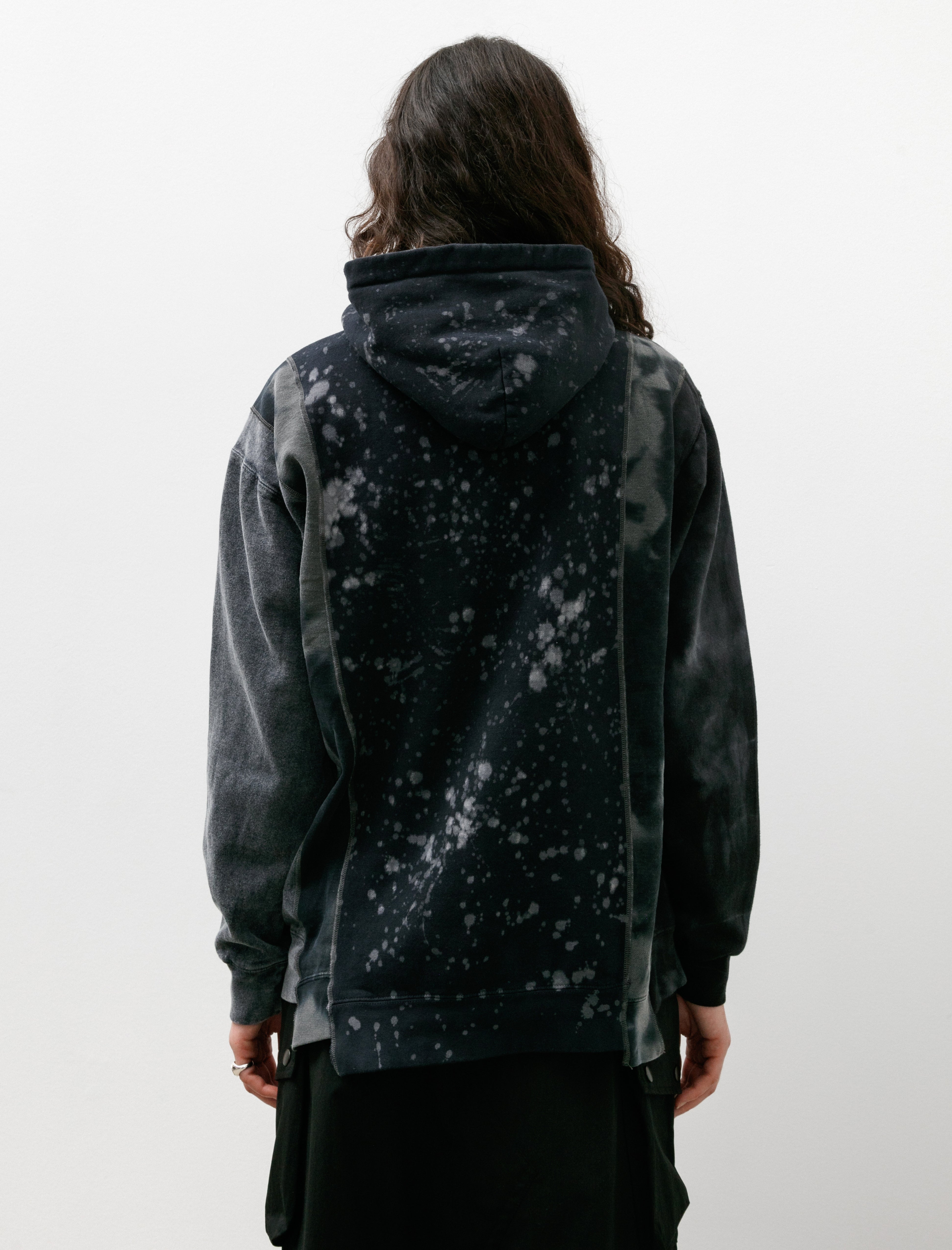 Needles Rebuild by Needles 5 Cut Hoodie Black & White Mishmash