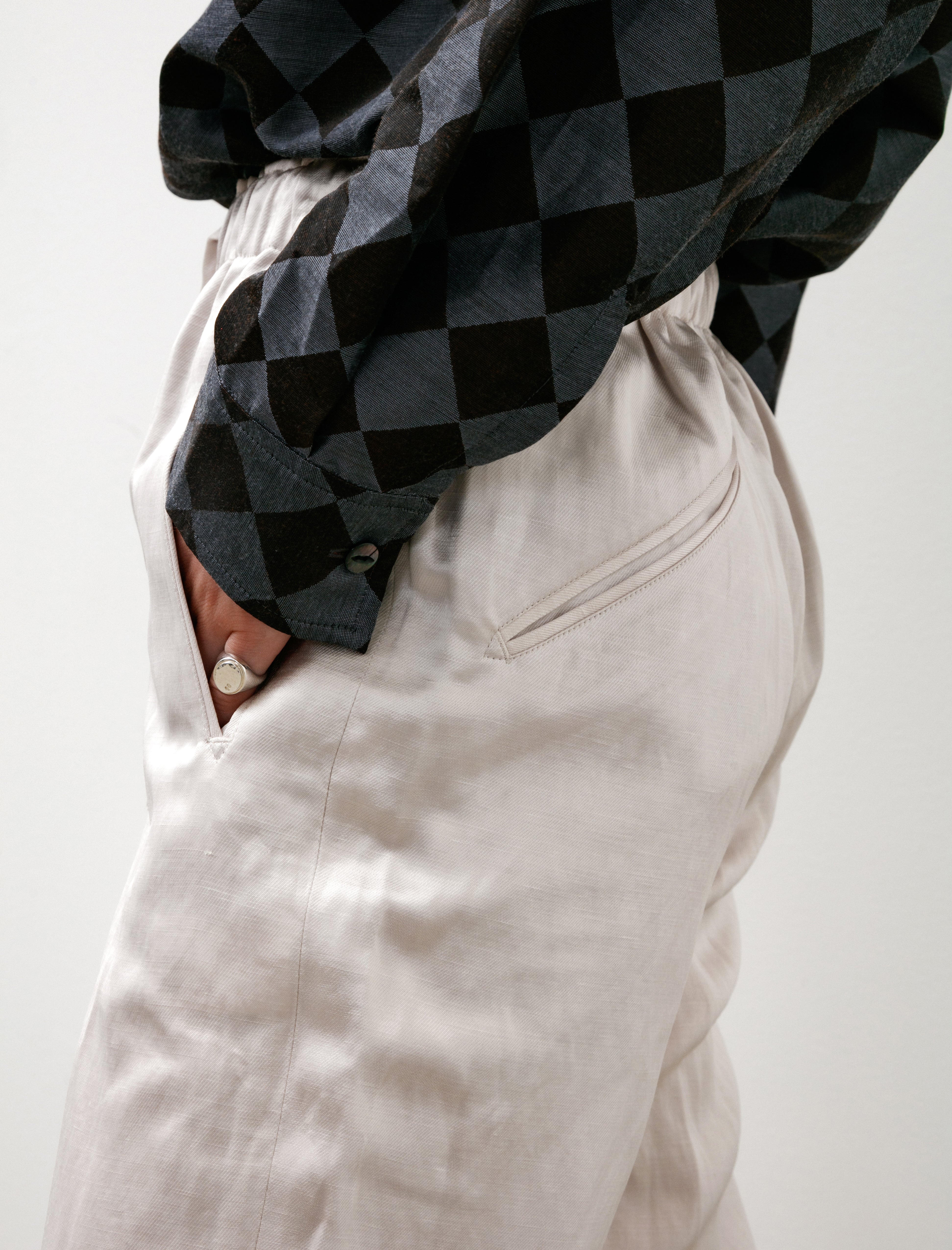 Needles String Easy Pants Beige Bright Kersey