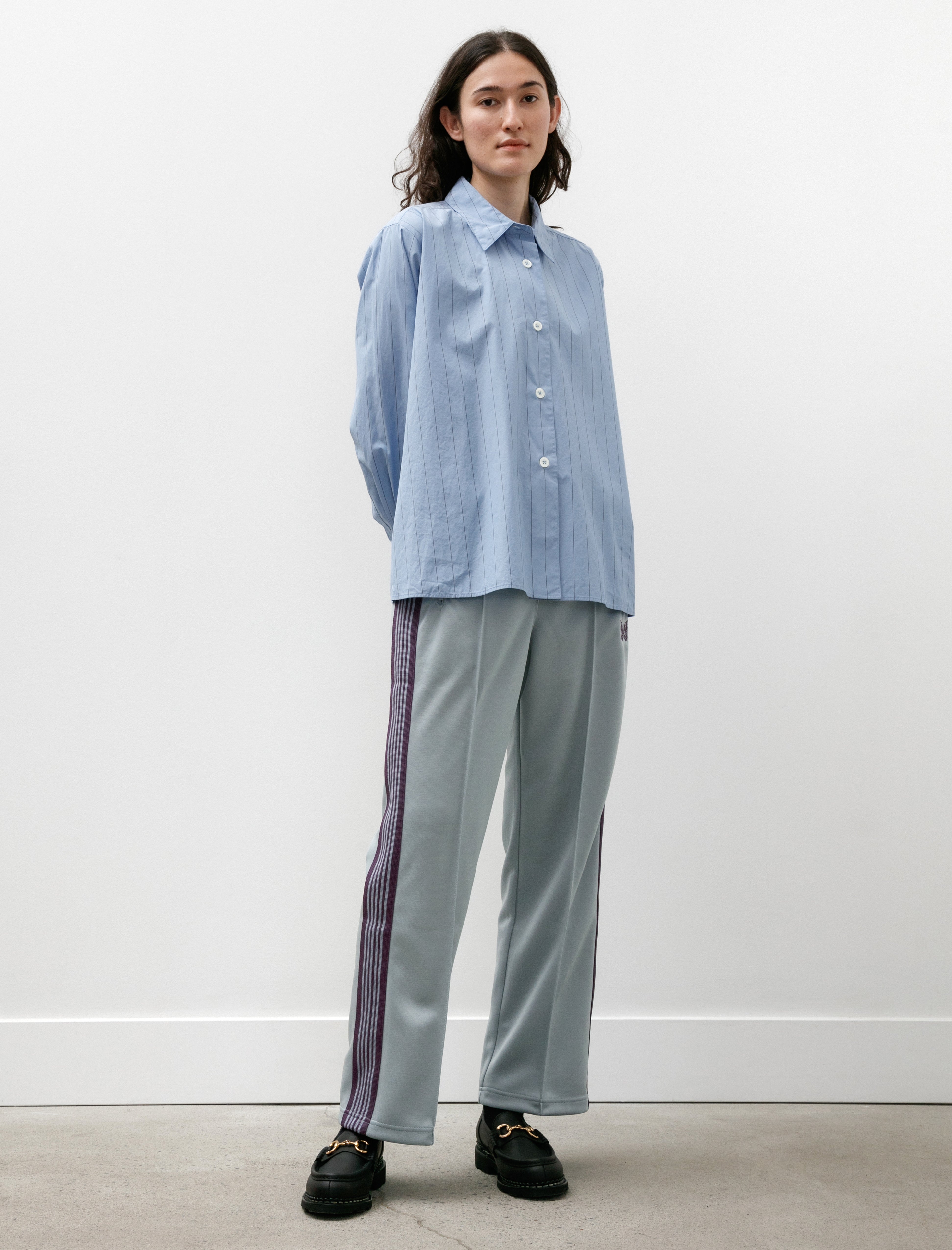 Needles Track Pants Poly Smooth Sax