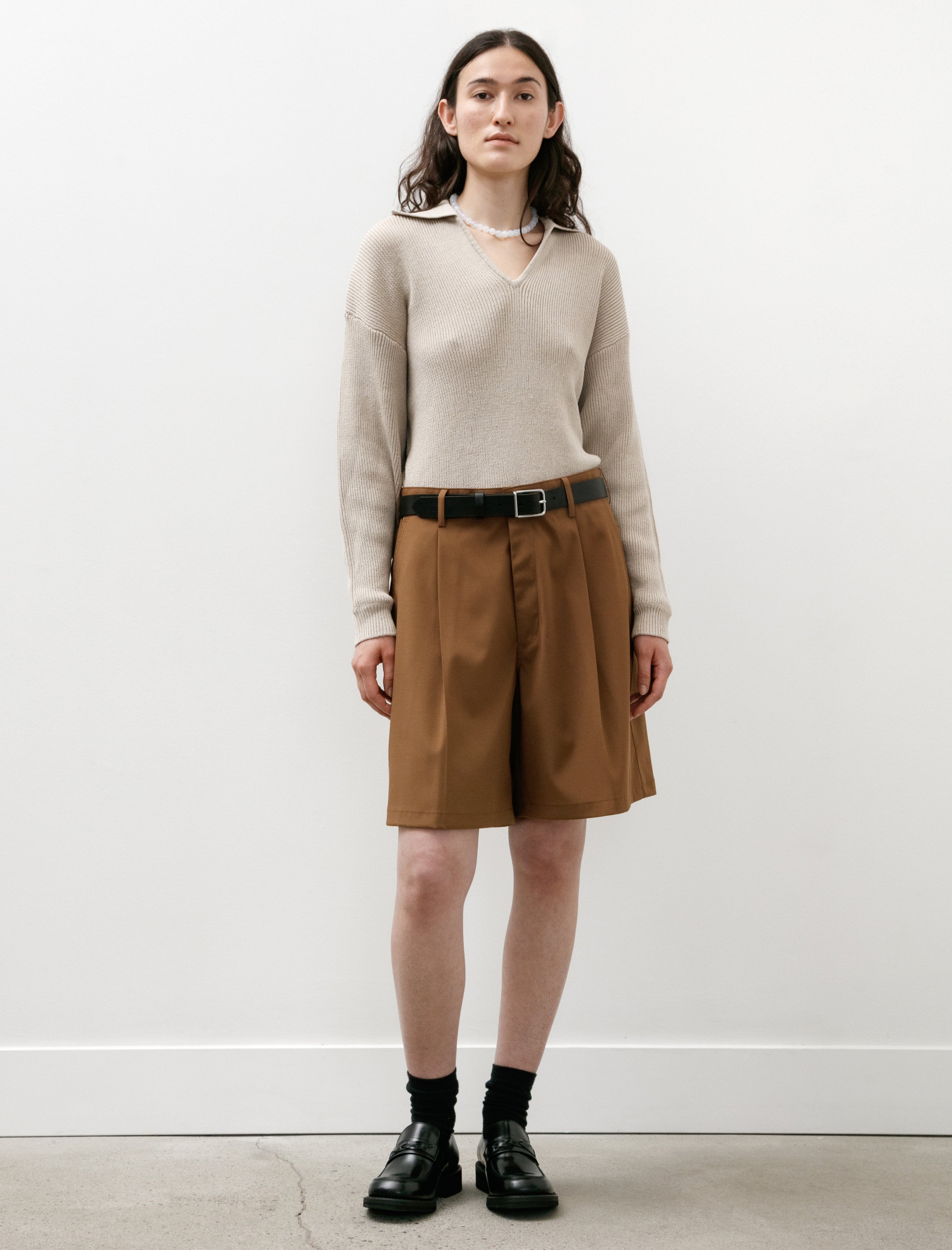 Graphpaper Semi Dull Oxford Shorts Brown