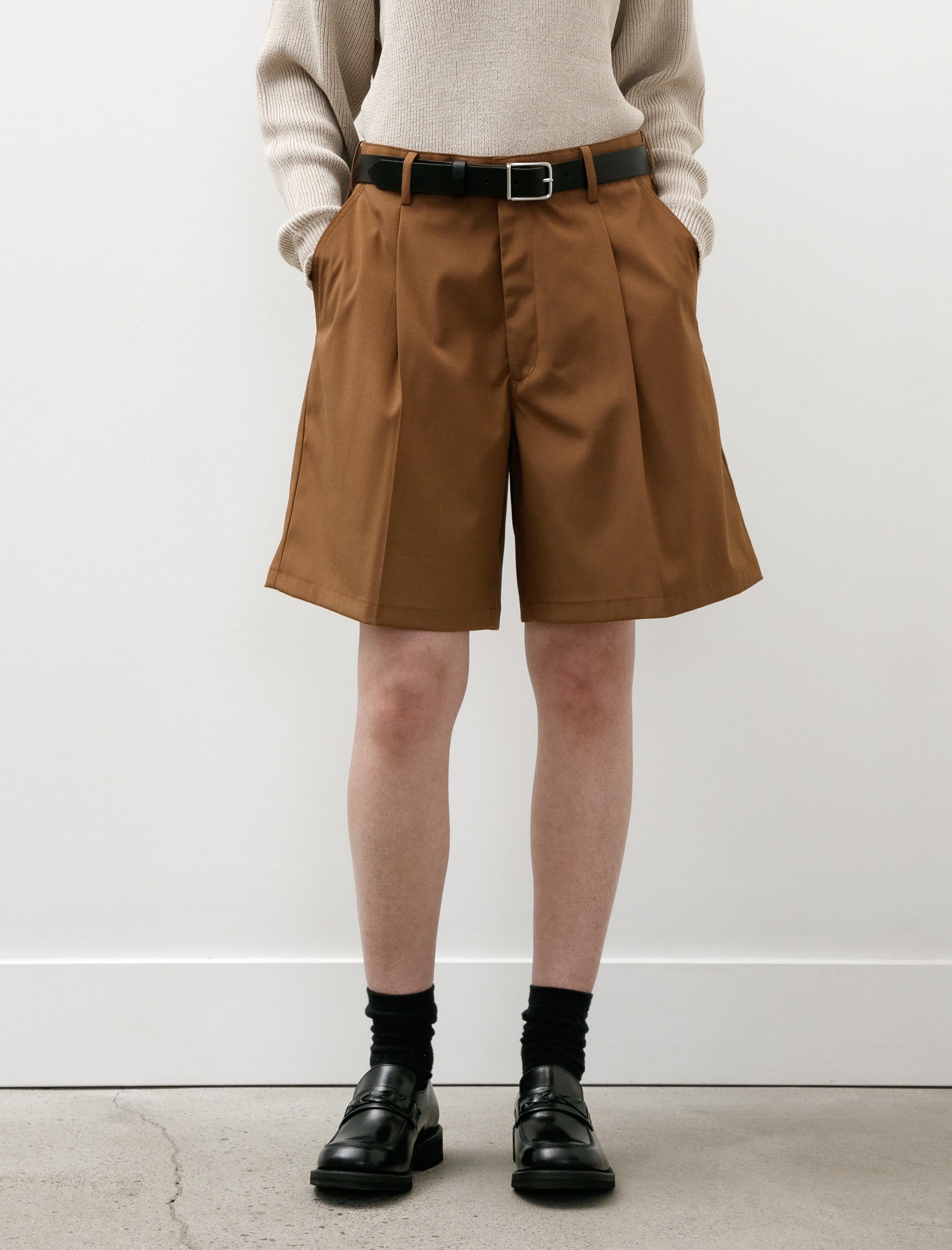 Graphpaper Semi Dull Oxford Shorts Brown