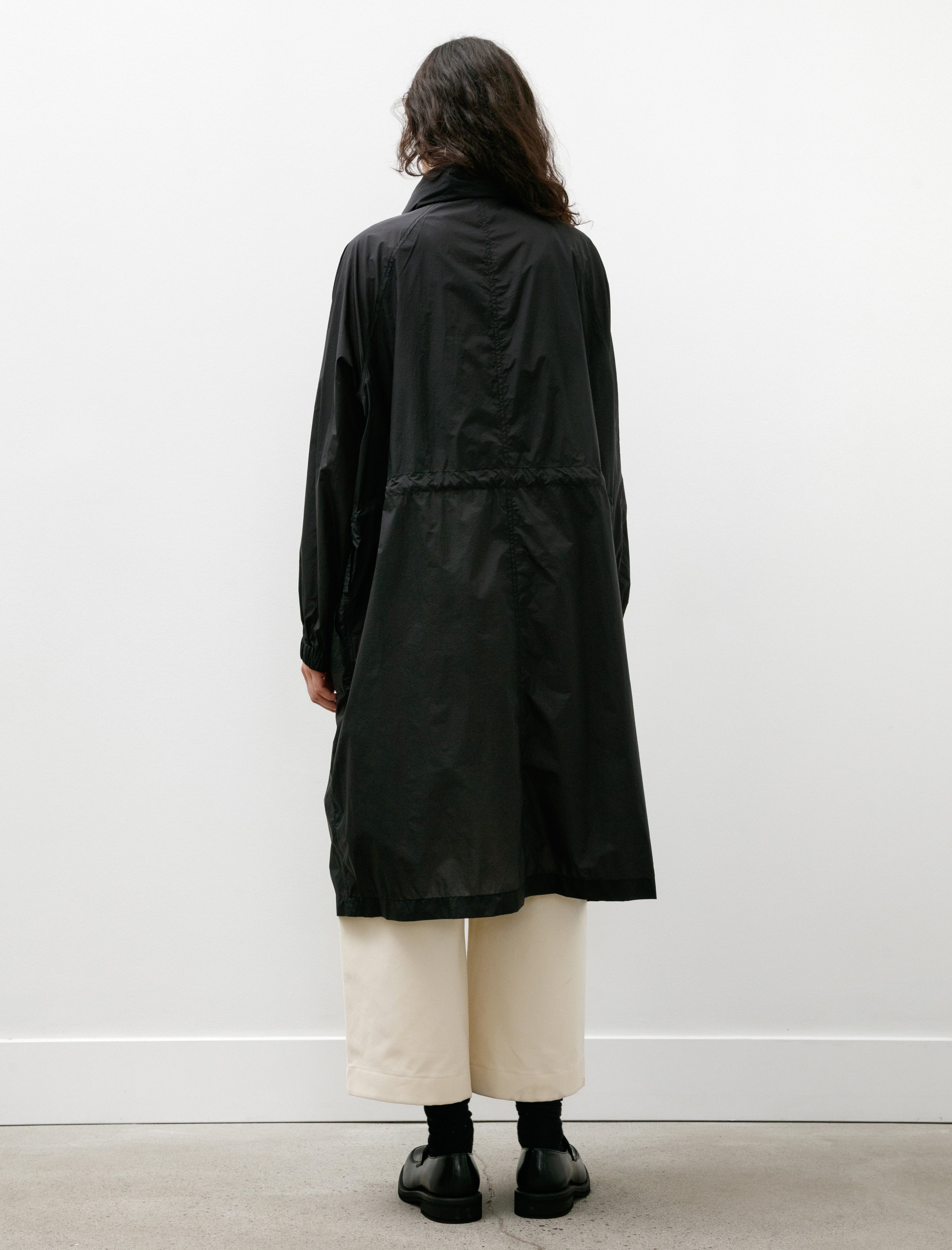 Ernie Palo Nylon Stand Collar Coat Black