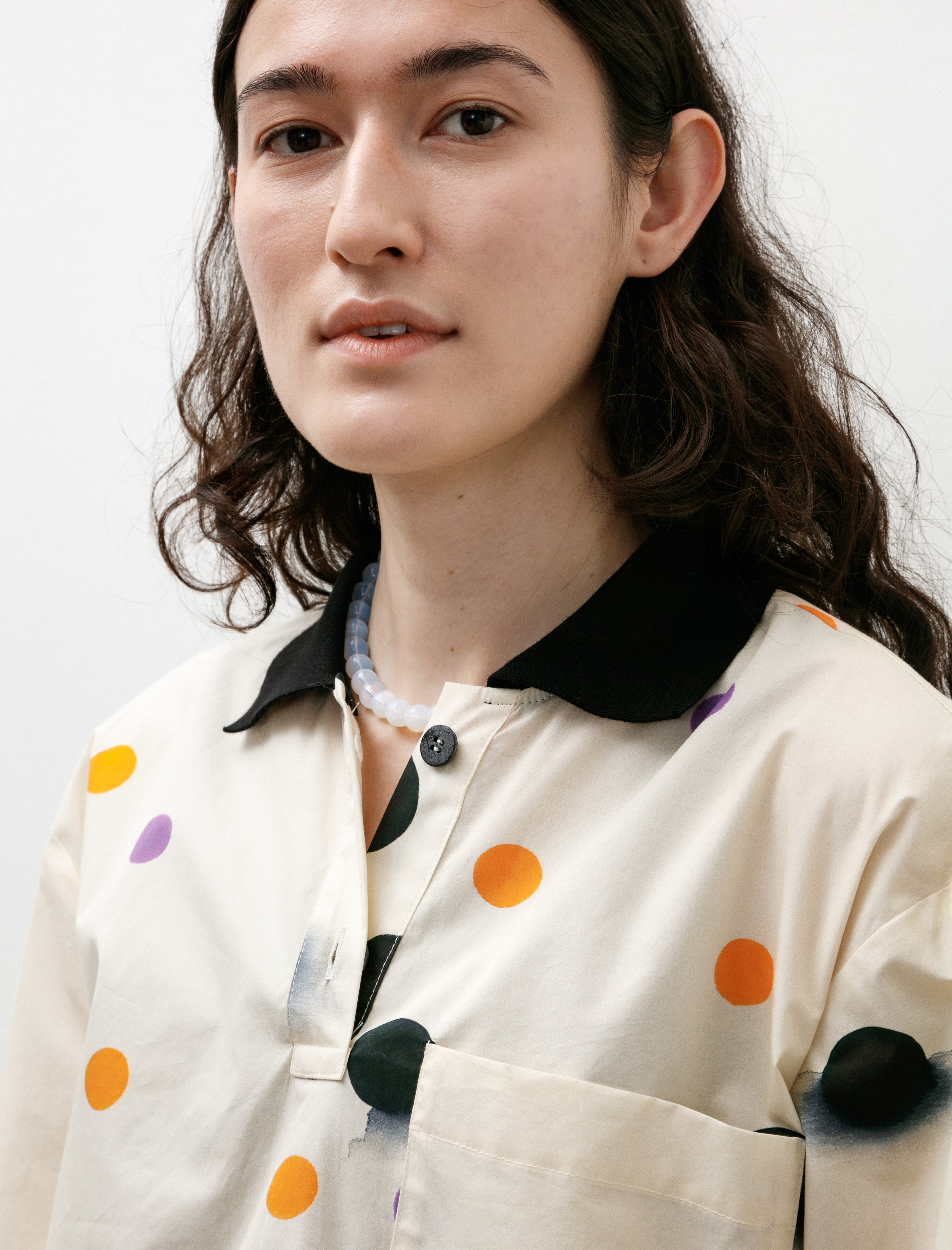 Hache Polo Shirt Off White Dots Print