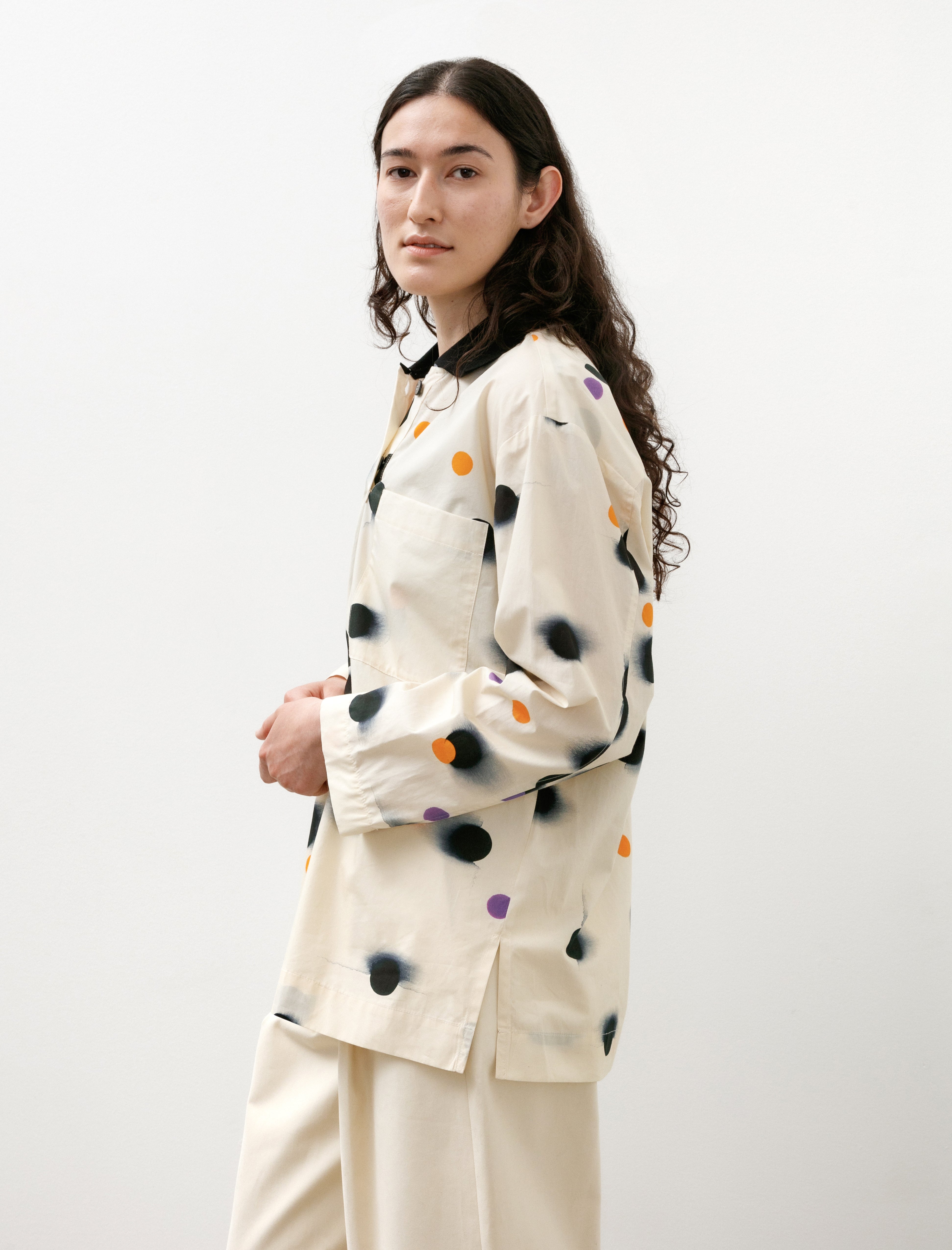 Hache Polo Shirt Off White Dots Print