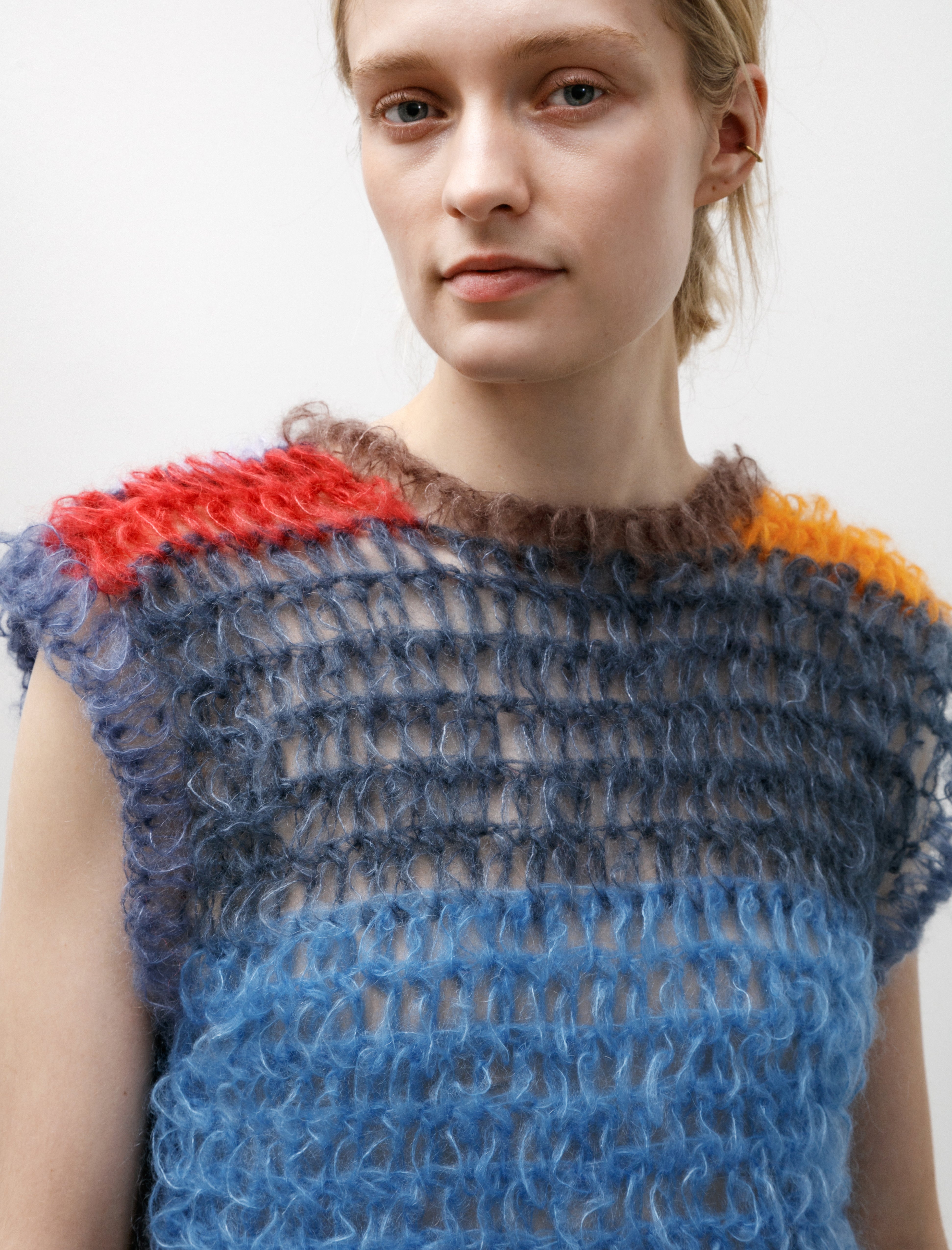 EDNA Multicolour Vest Dusty Blue/Clear Blue