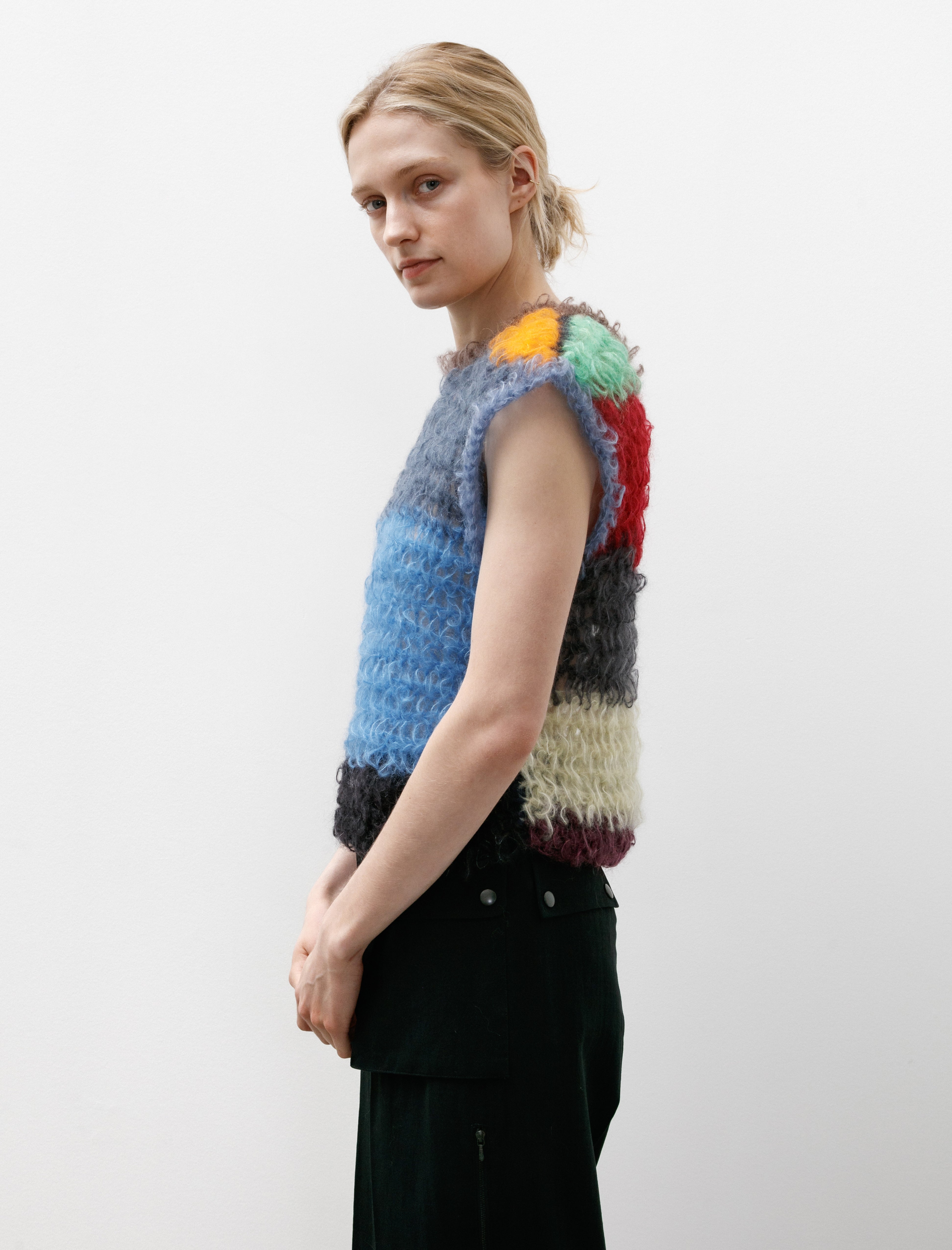 EDNA Multicolour Vest Dusty Blue/Clear Blue