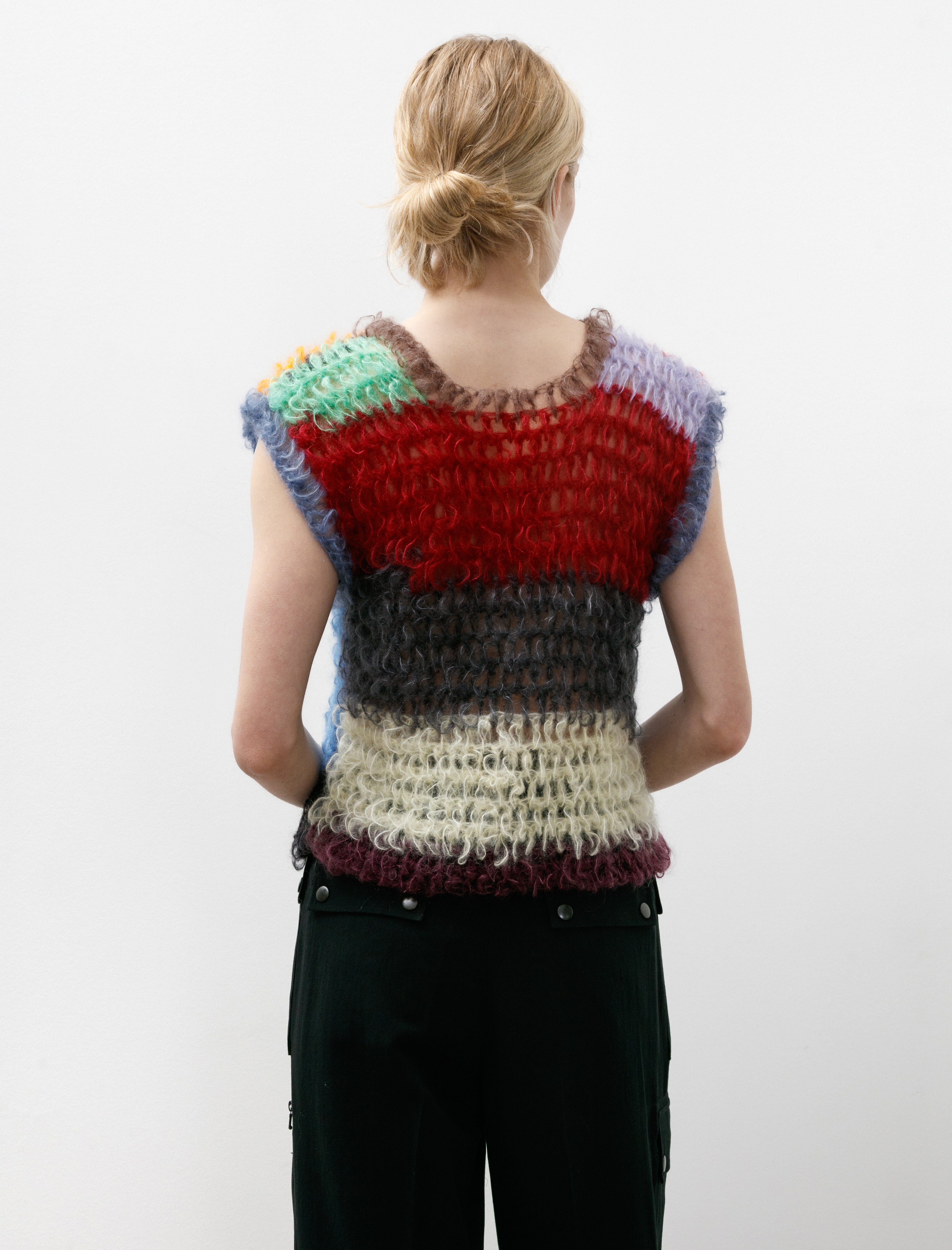 EDNA Multicolour Vest Dusty Blue/Clear Blue