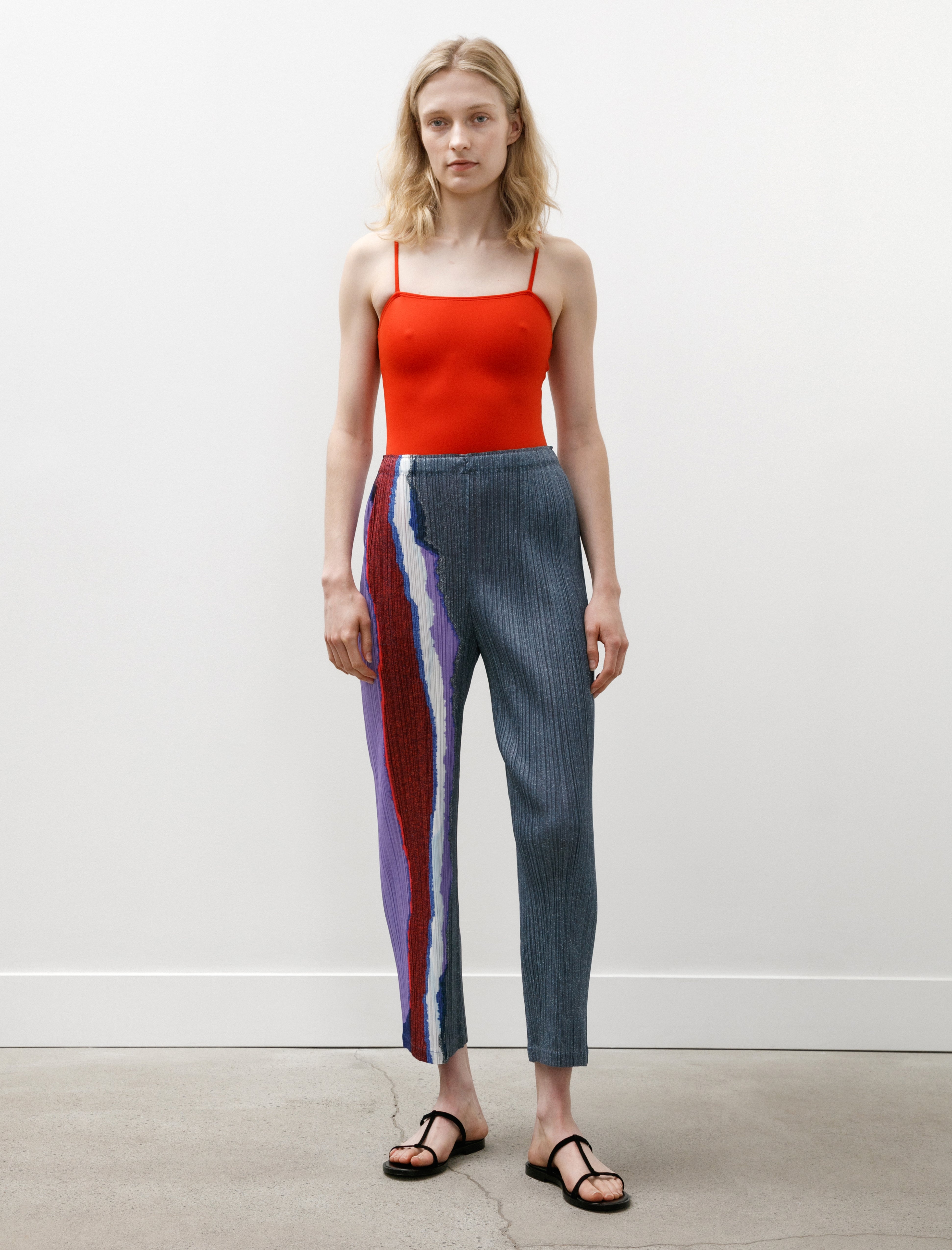 Pleats Please by Issey Miyake Grainy Colors Pants Dark Blue Grey