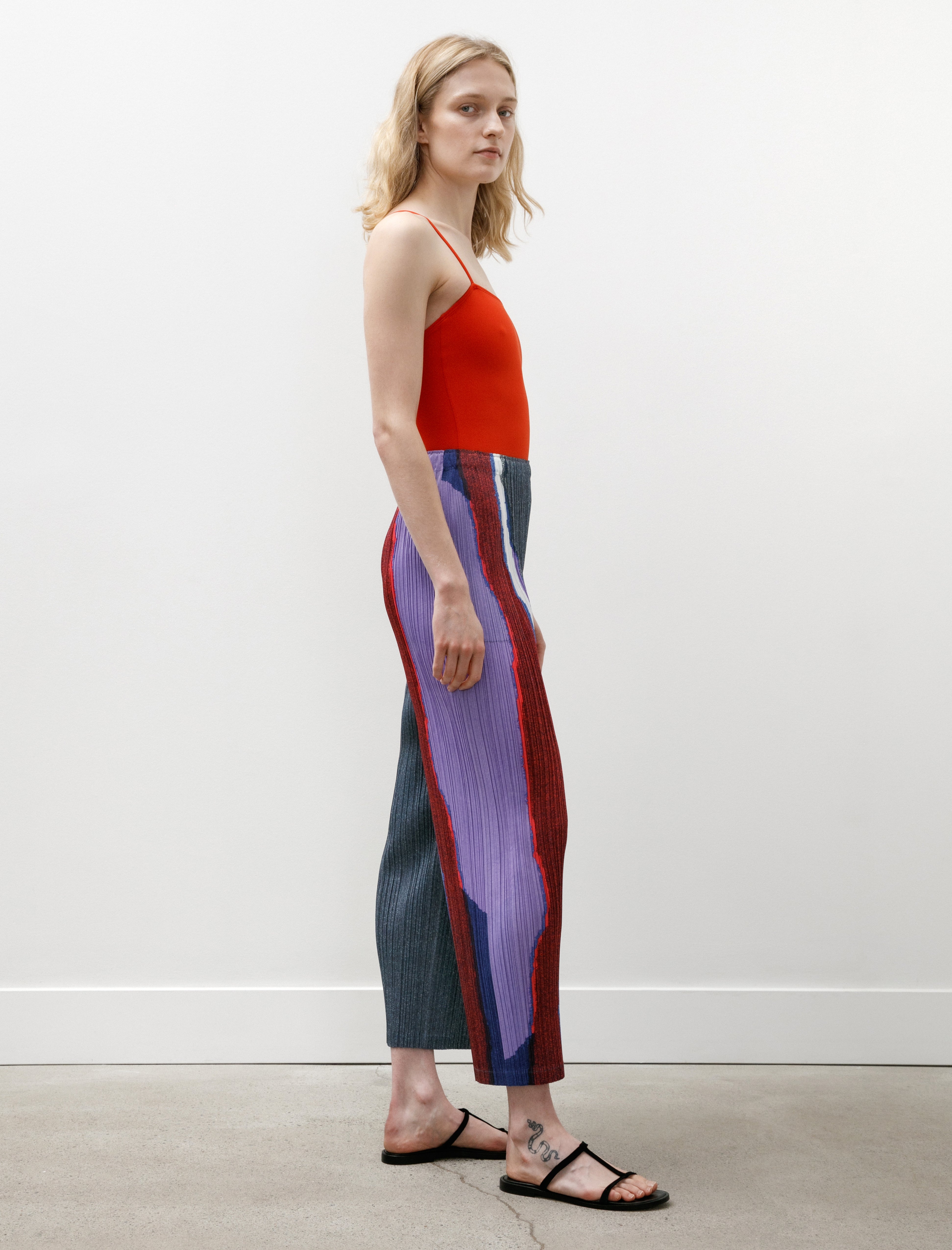 Pleats Please by Issey Miyake Grainy Colors Pants Dark Blue Grey