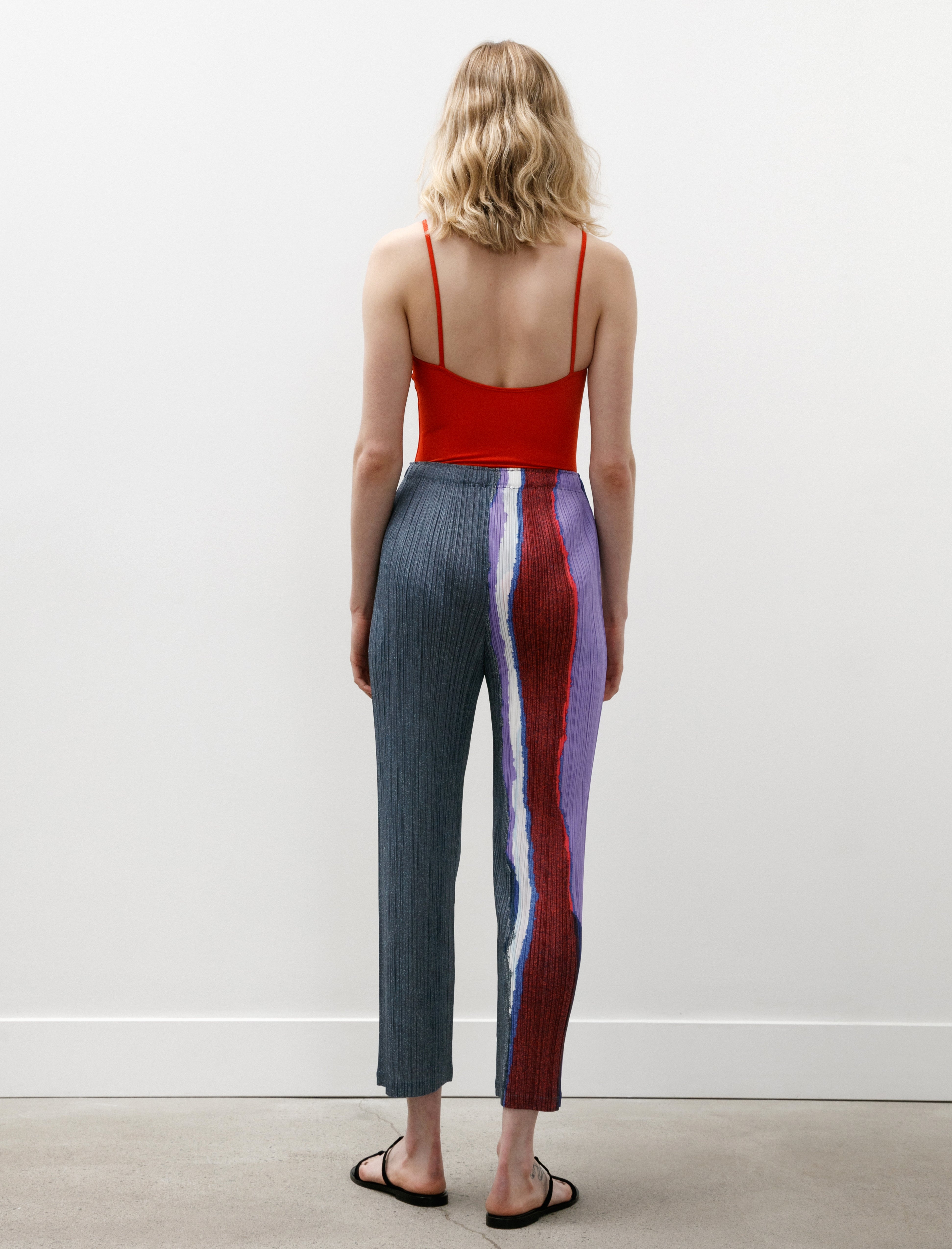 Pleats Please by Issey Miyake Grainy Colors Pants Dark Blue Grey