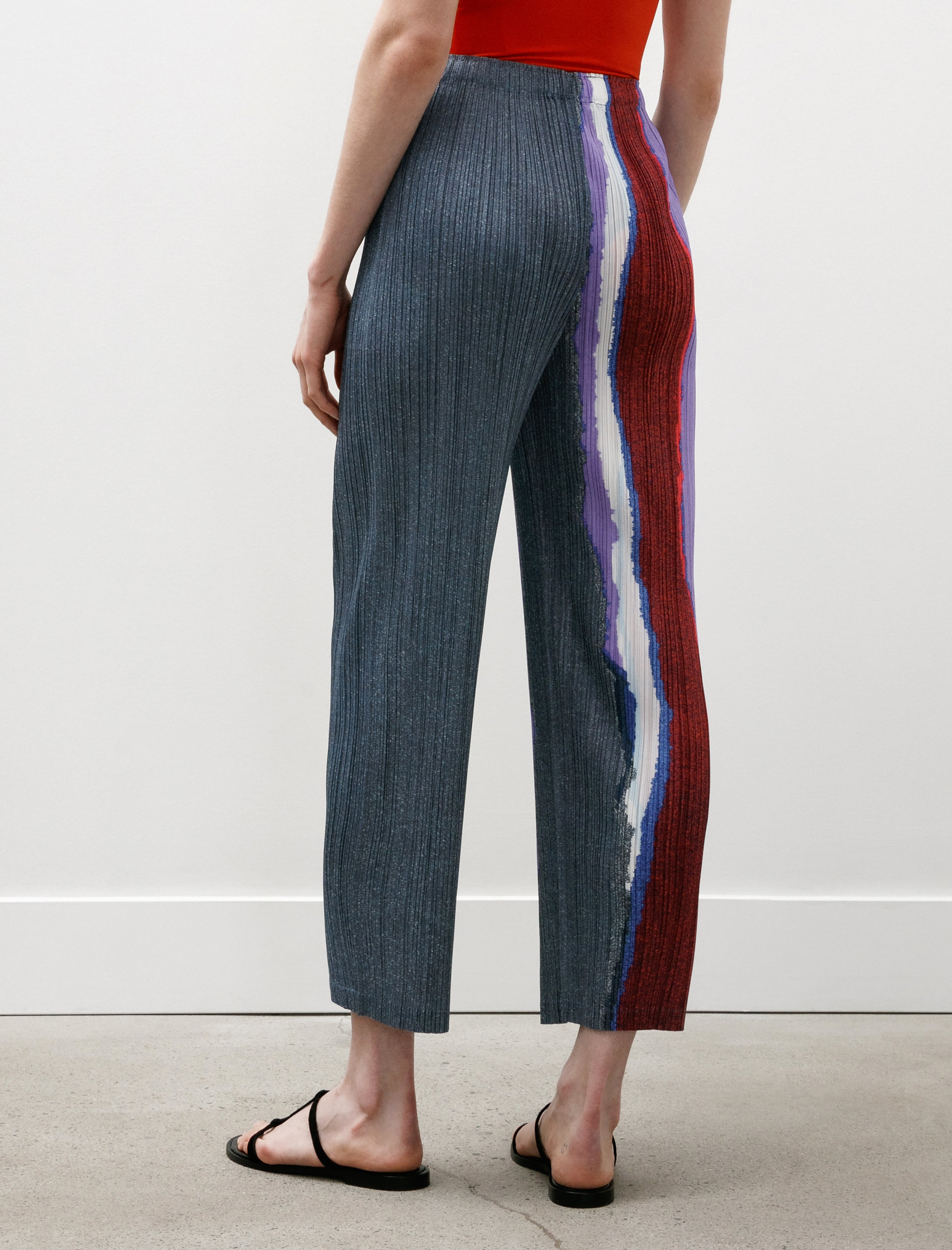 Pleats Please by Issey Miyake Grainy Colors Pants Dark Blue Grey