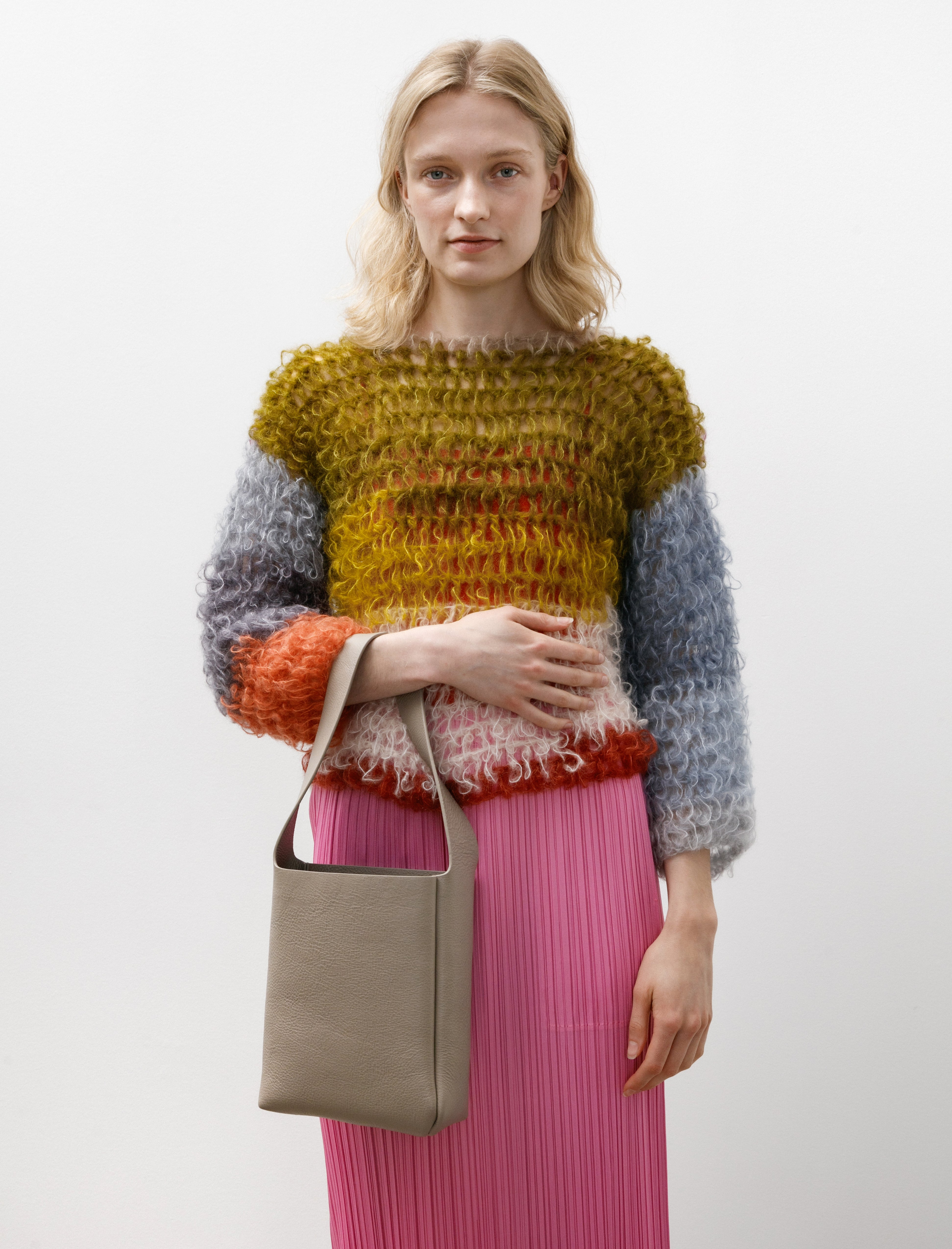 Aeta Shoulder Bag XS Leather Grey Beige