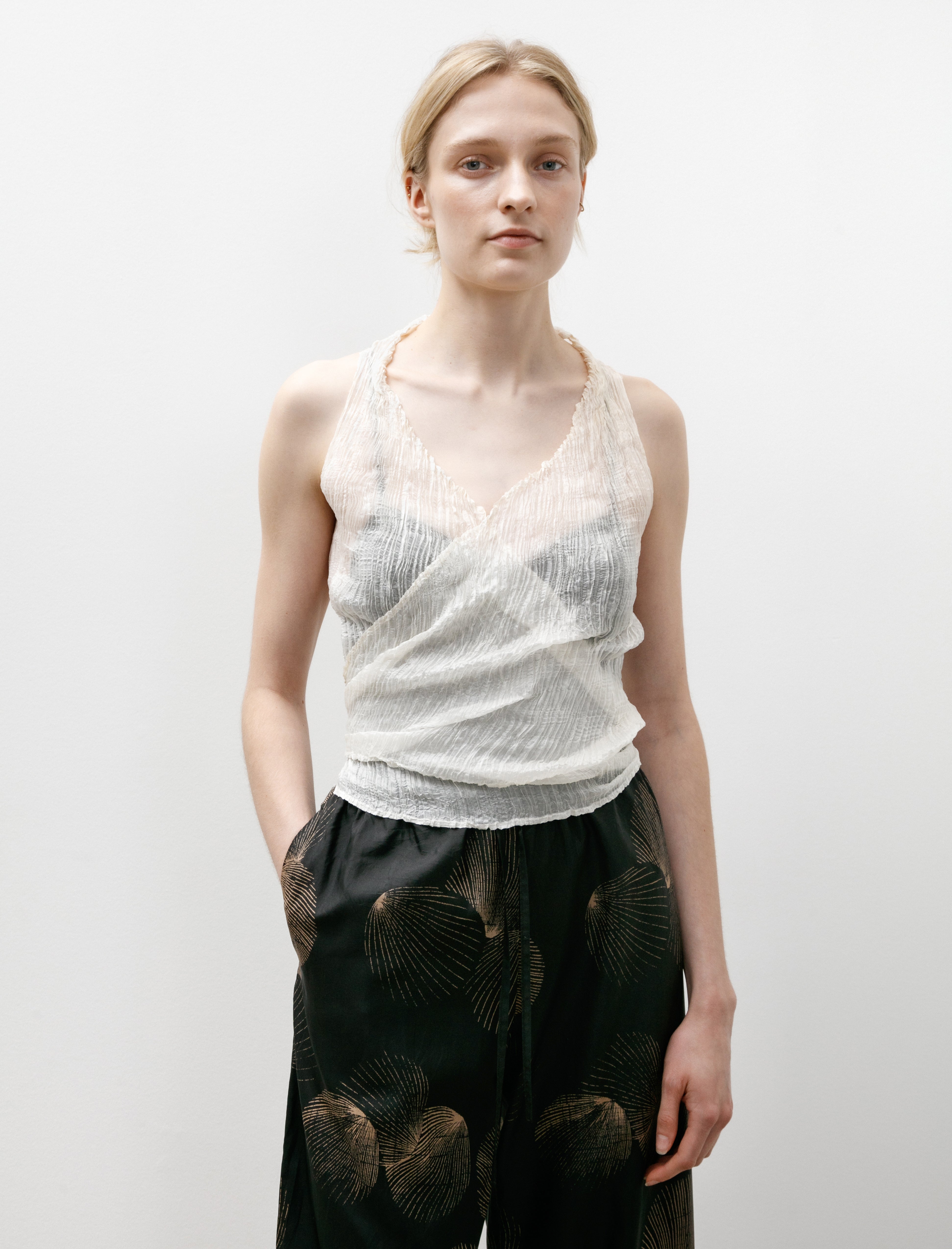 Azur Sheer Silk Wrap Top Undyed