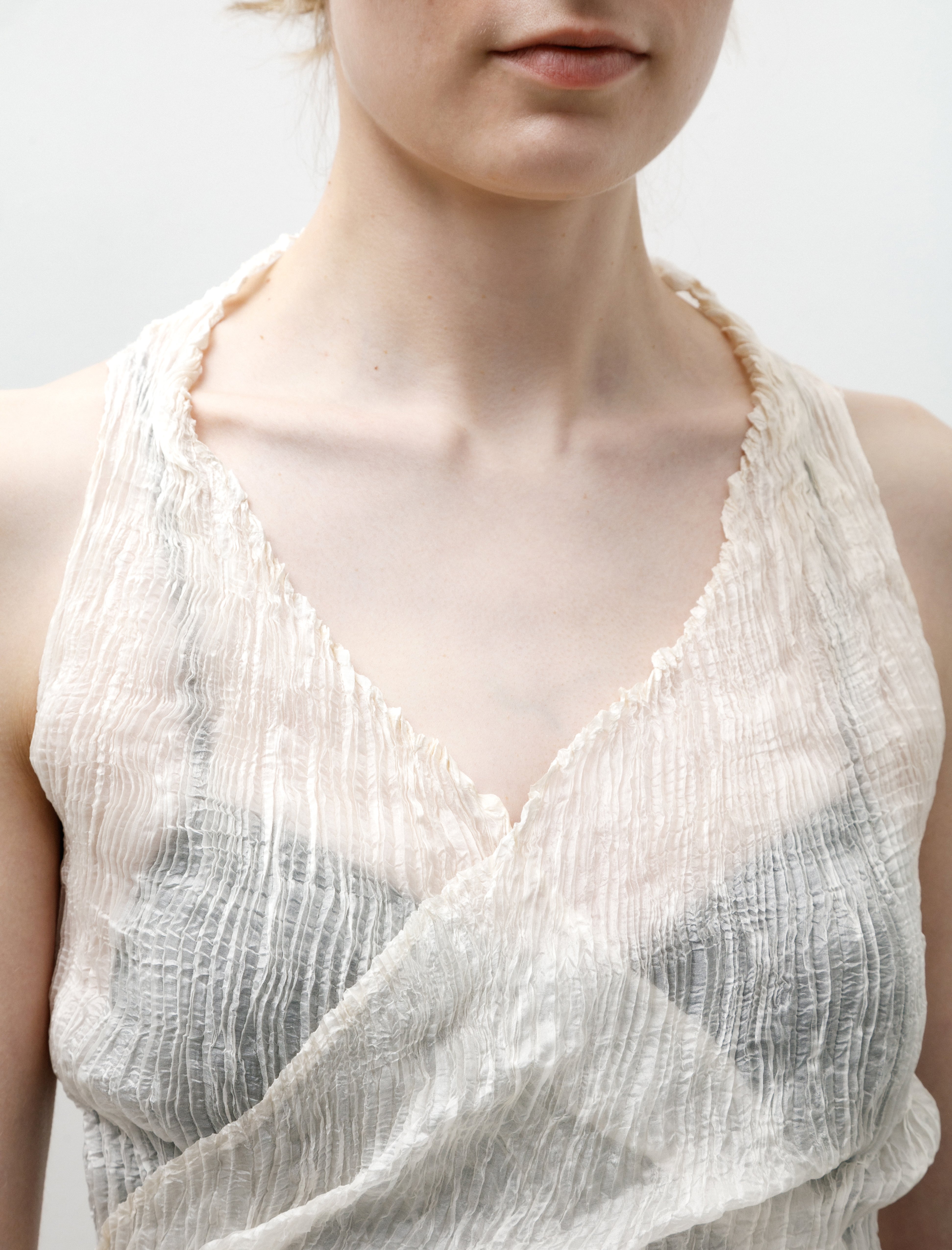 Azur Sheer Silk Wrap Top Undyed