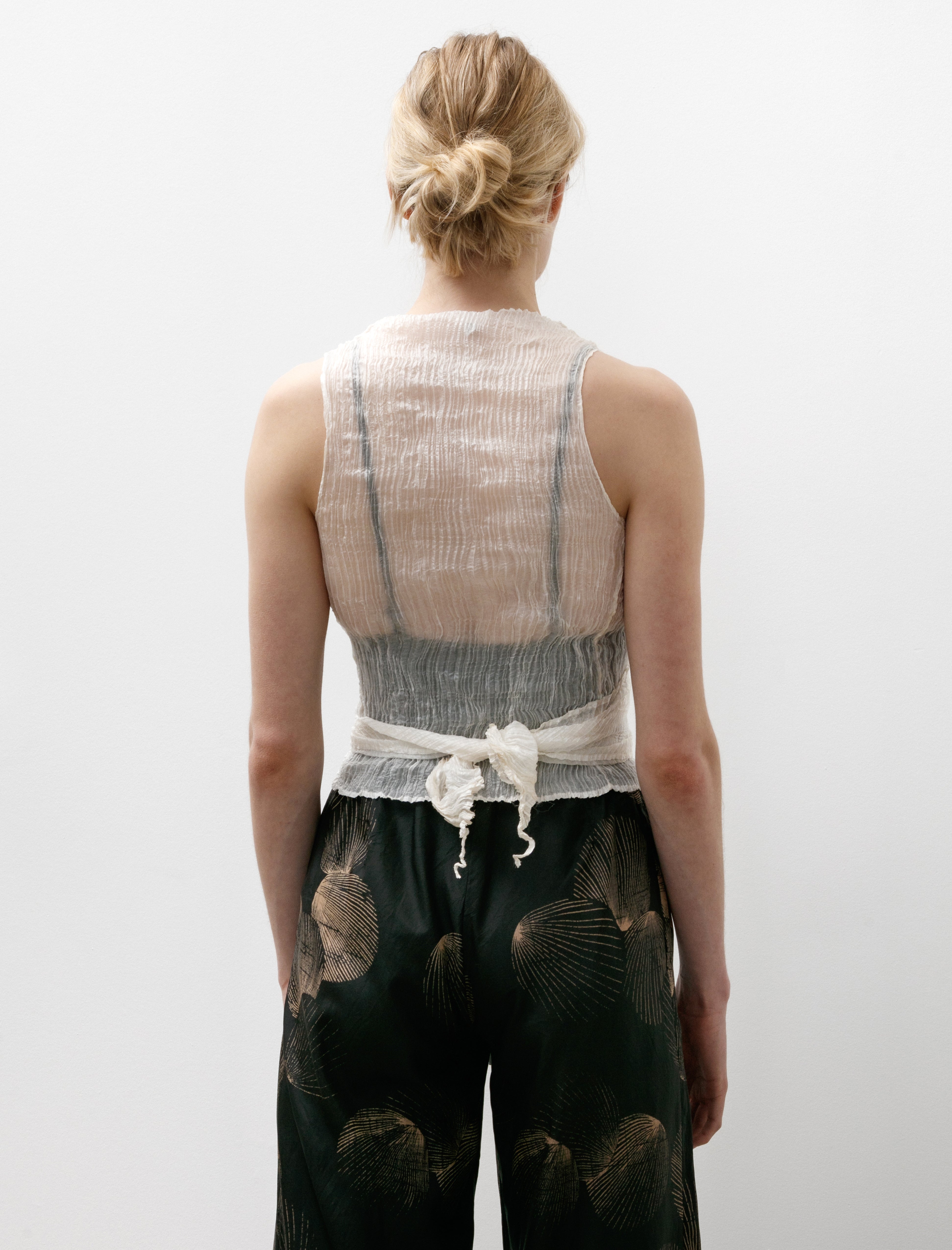 Azur Sheer Silk Wrap Top Undyed