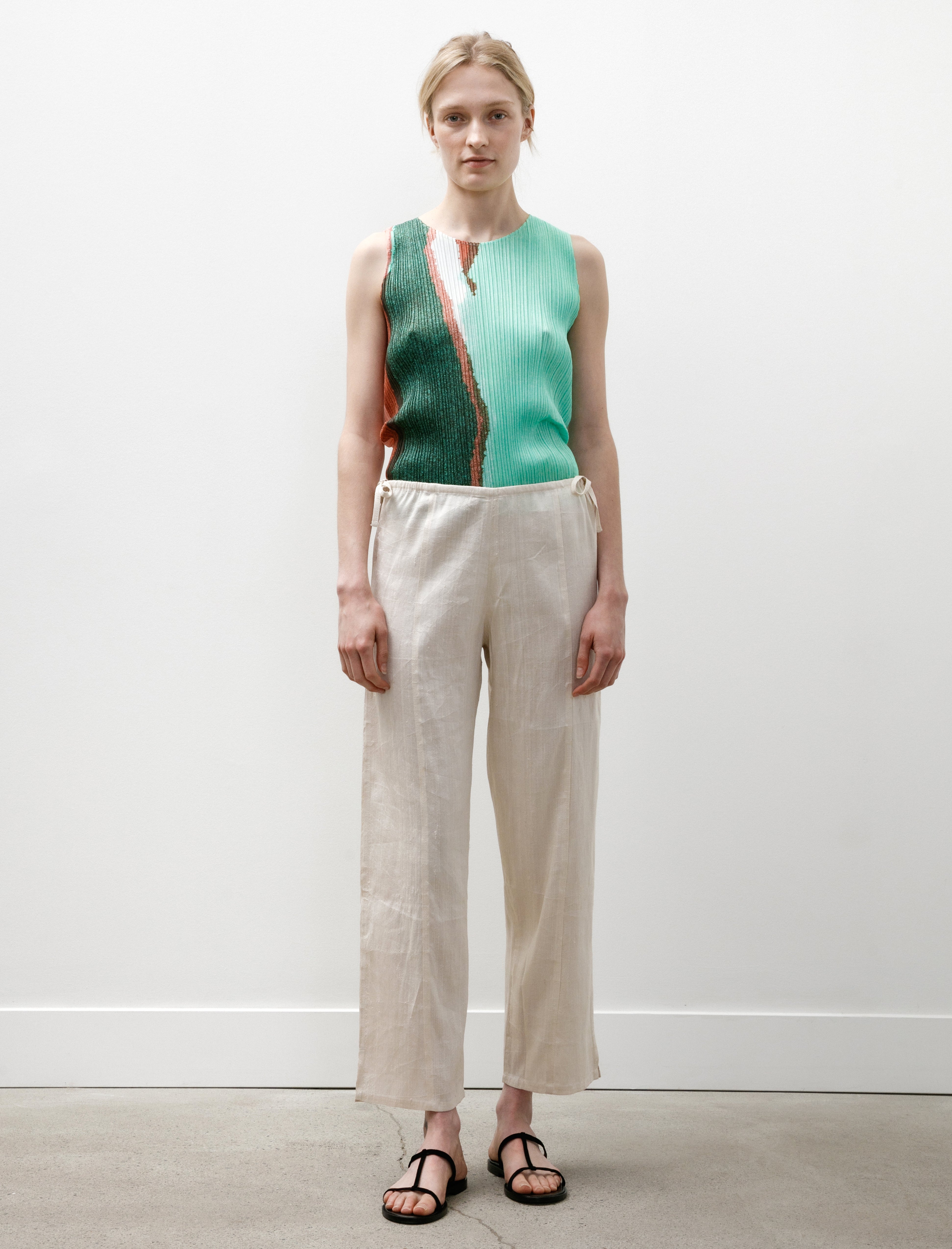 Azur Raw Silk Adjustable Pants Off White