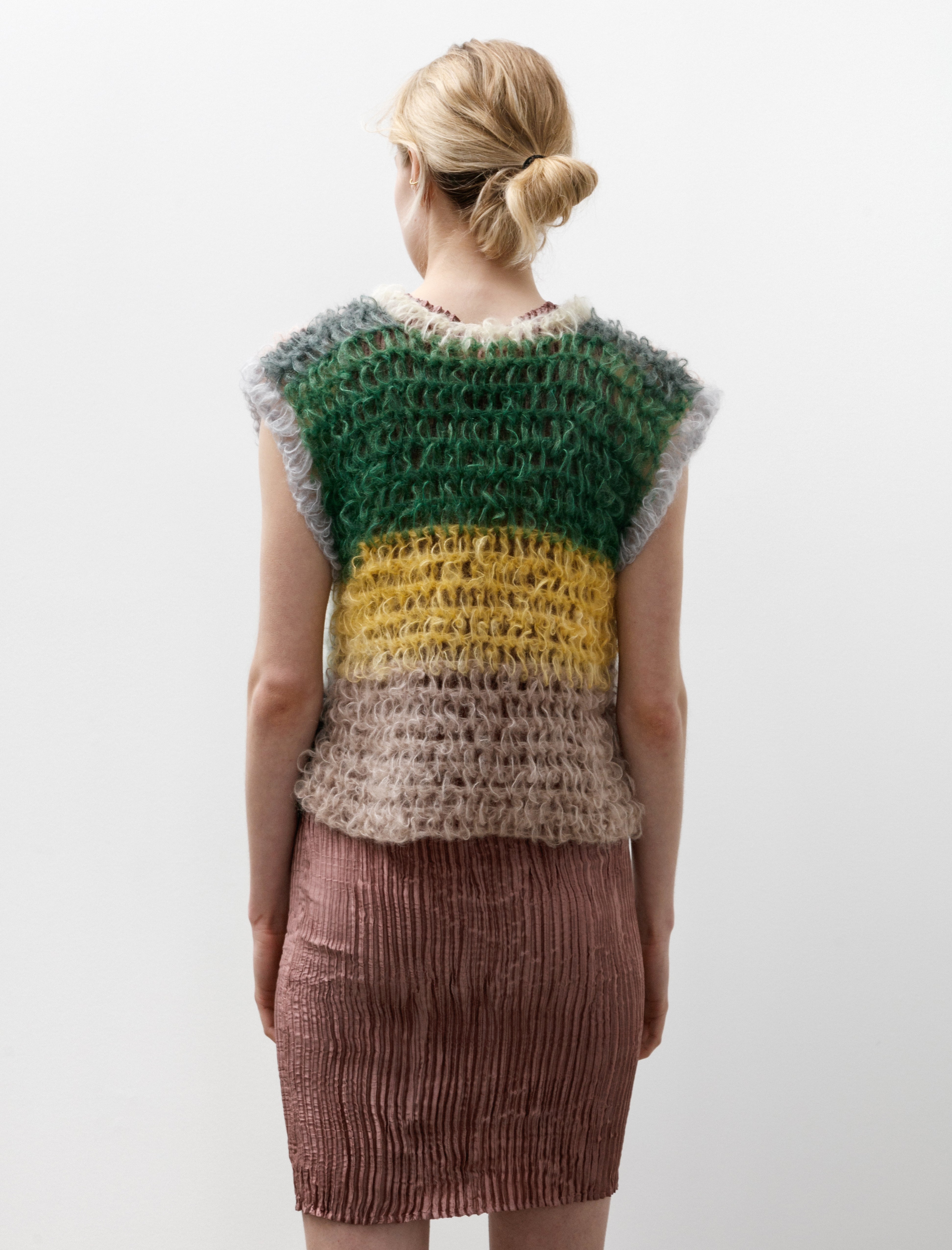 EDNA Multicolour Vest Red/Mint/Black