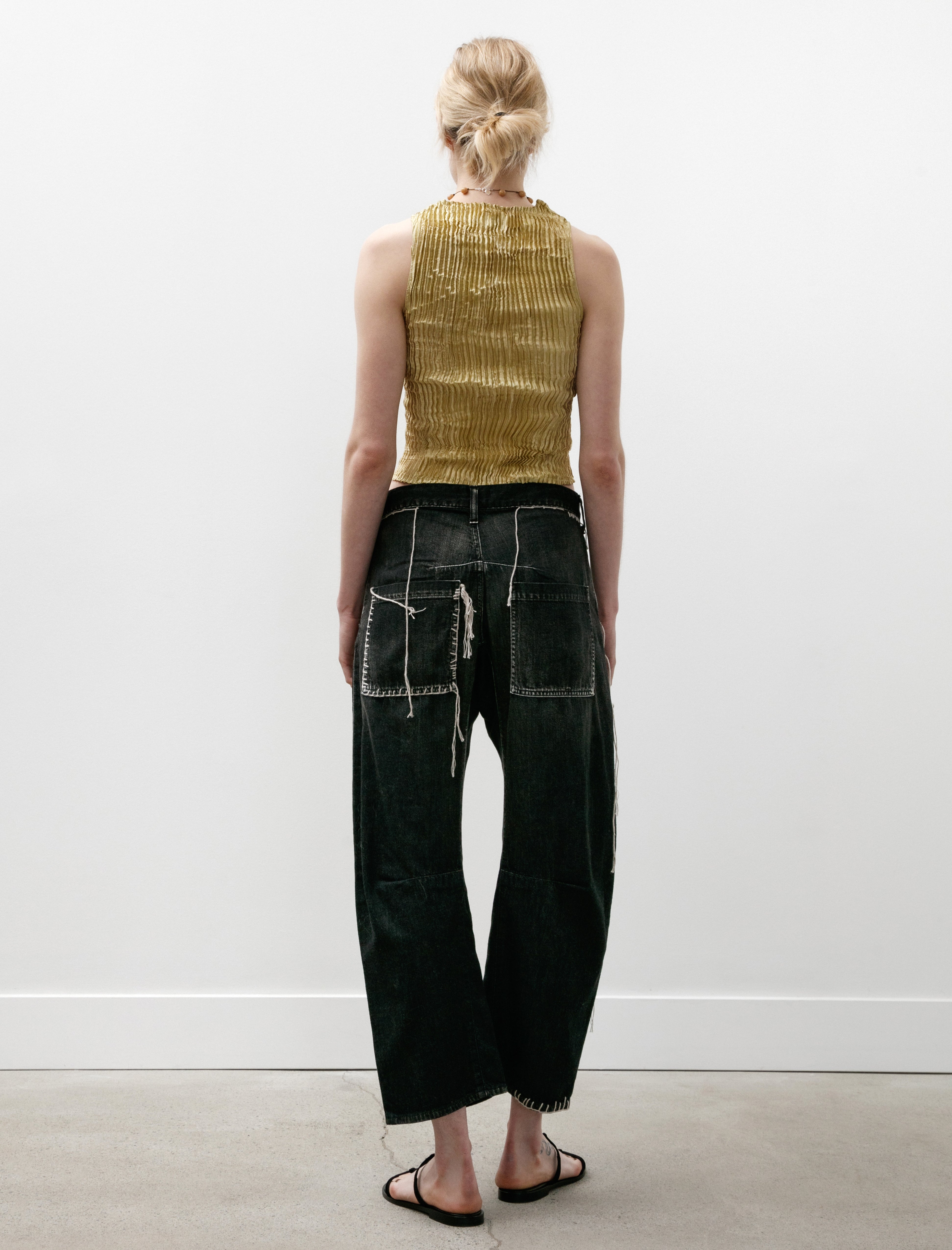 Y's by Yohji Yamamoto Wide Leg Gusset Jeans Black