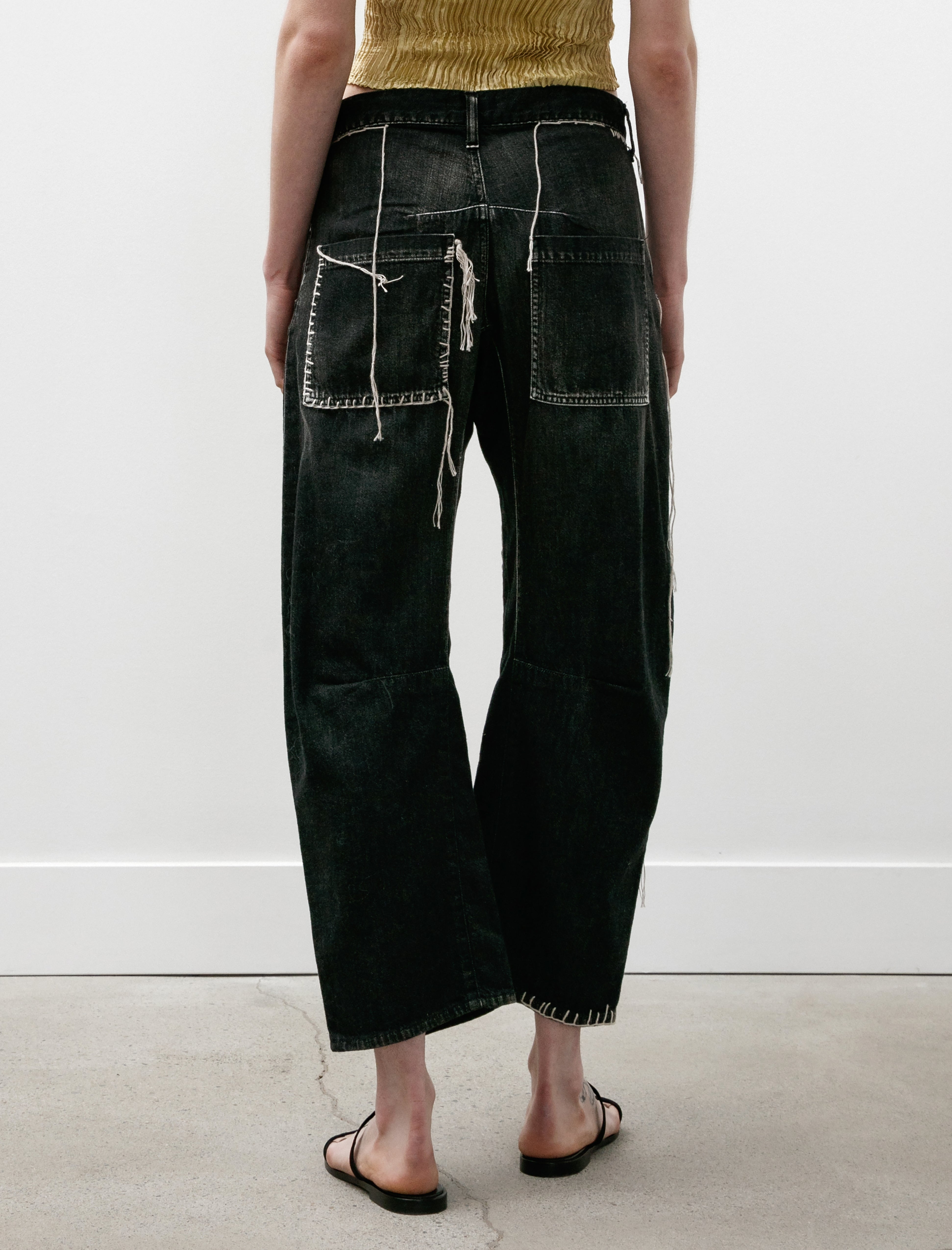 Y's by Yohji Yamamoto Wide Leg Gusset Jeans Black