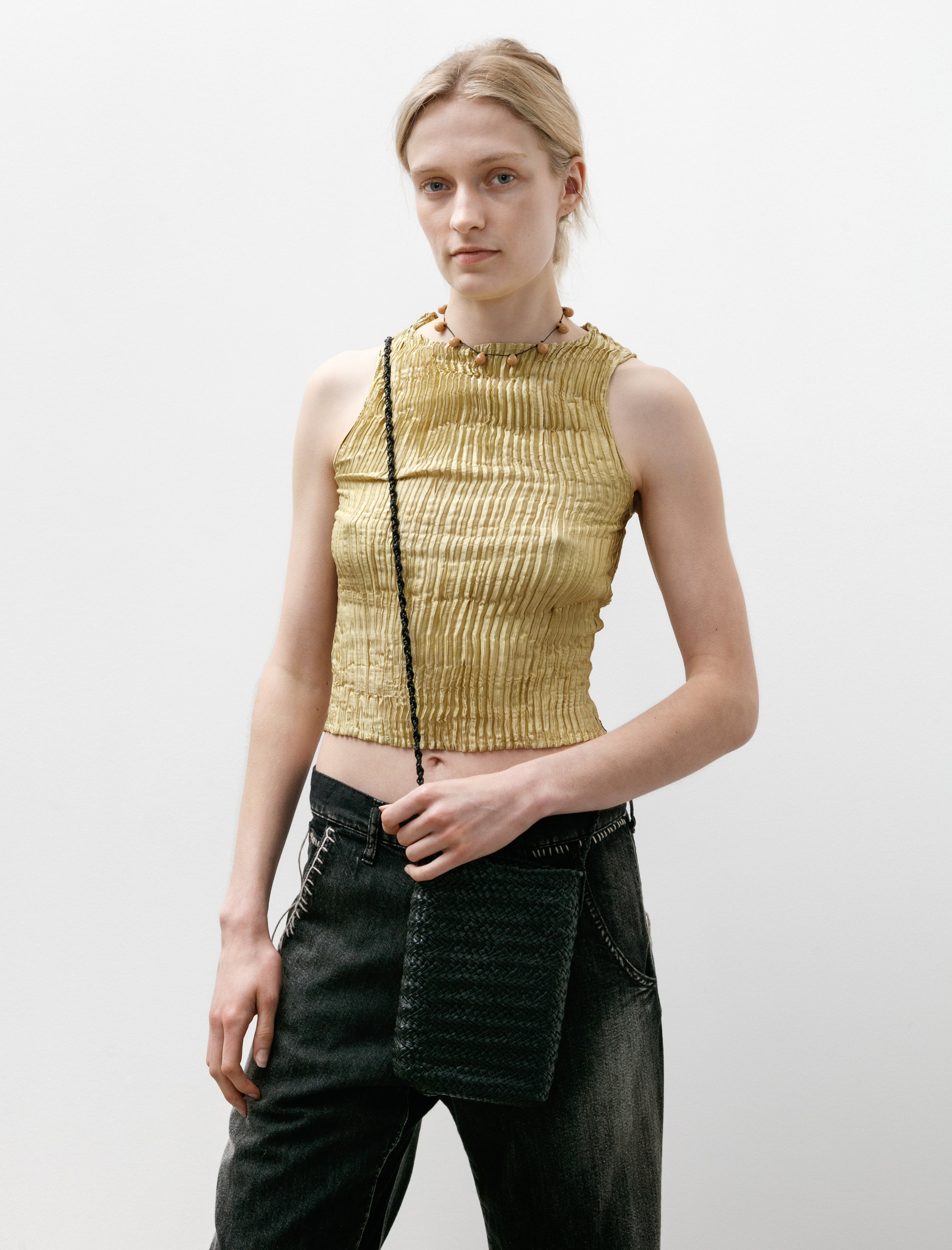 Aeta Thin Basket Bag XS Leather Black