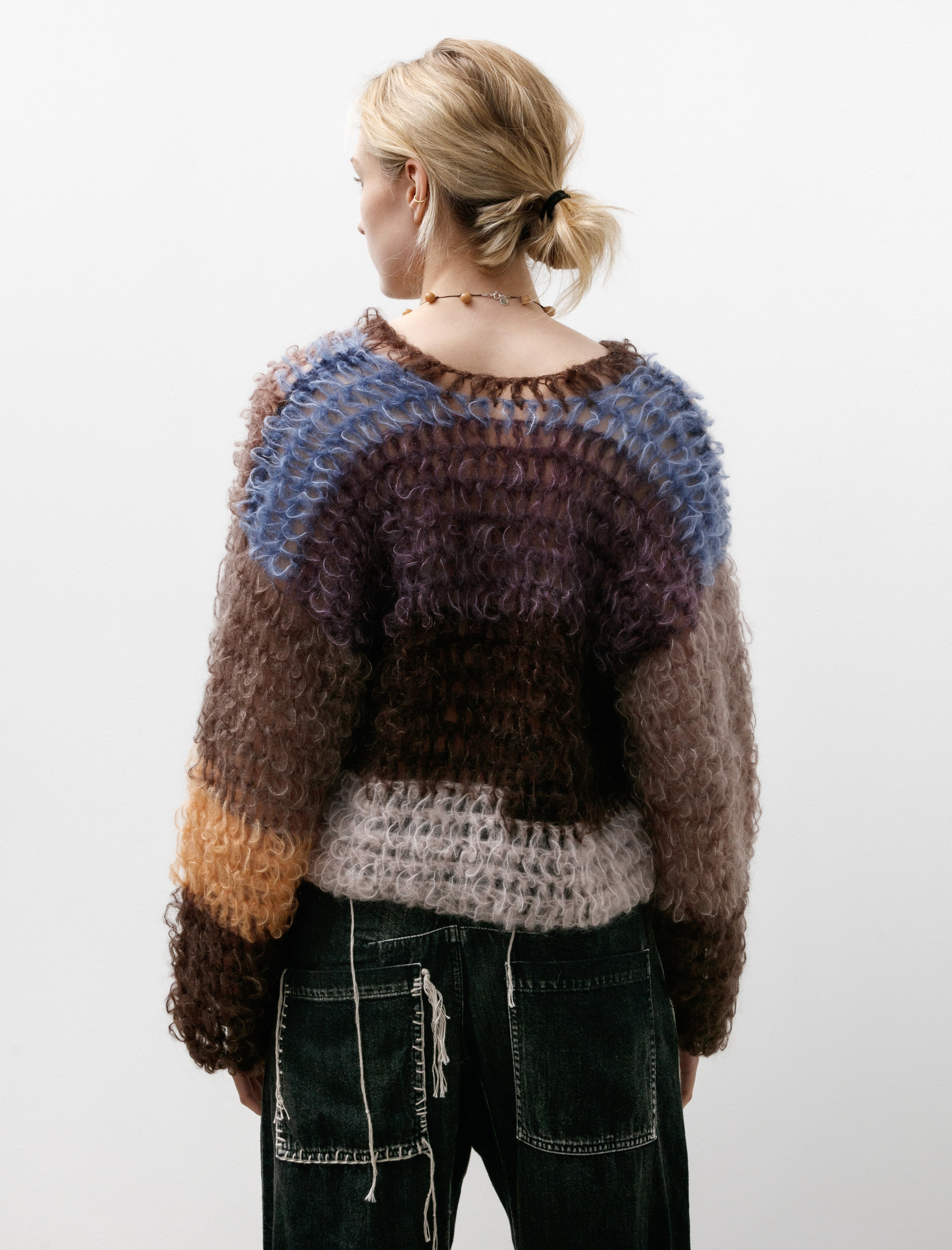 Wide Arm Pullover Brown/Red/Yellow