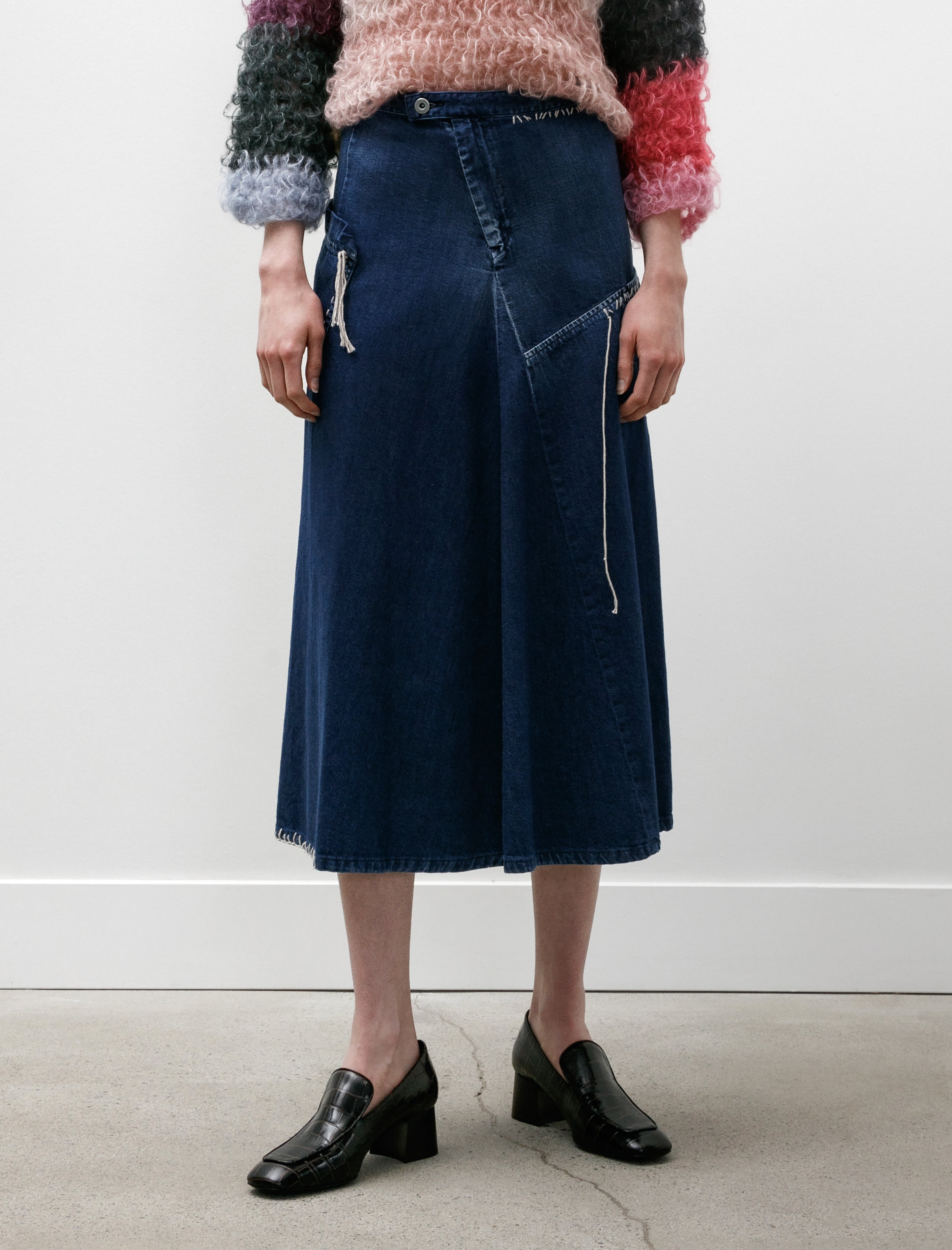 Y's by Yohji Yamamoto Flare Denim Skirt Indigo