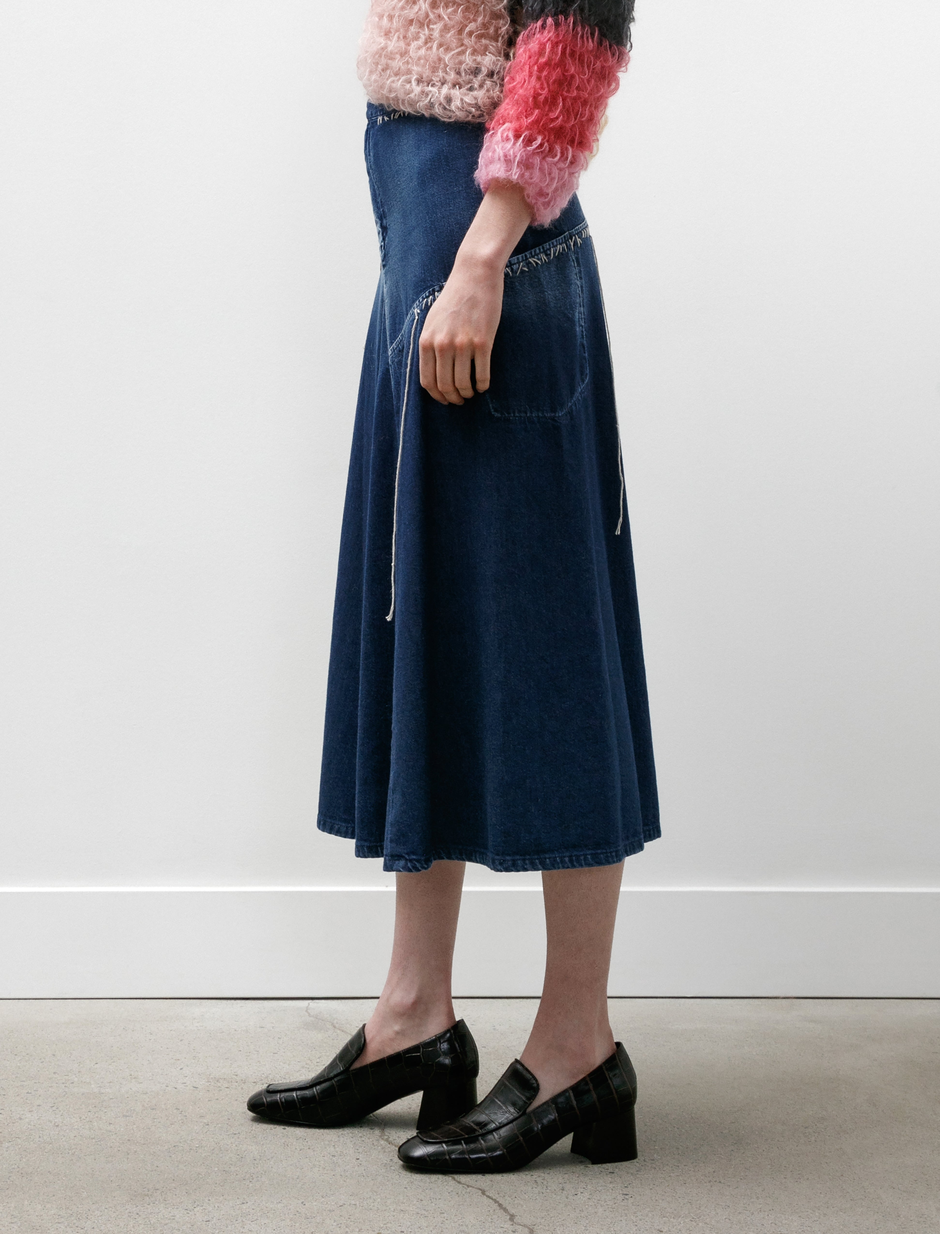 Y's by Yohji Yamamoto Flare Denim Skirt Indigo