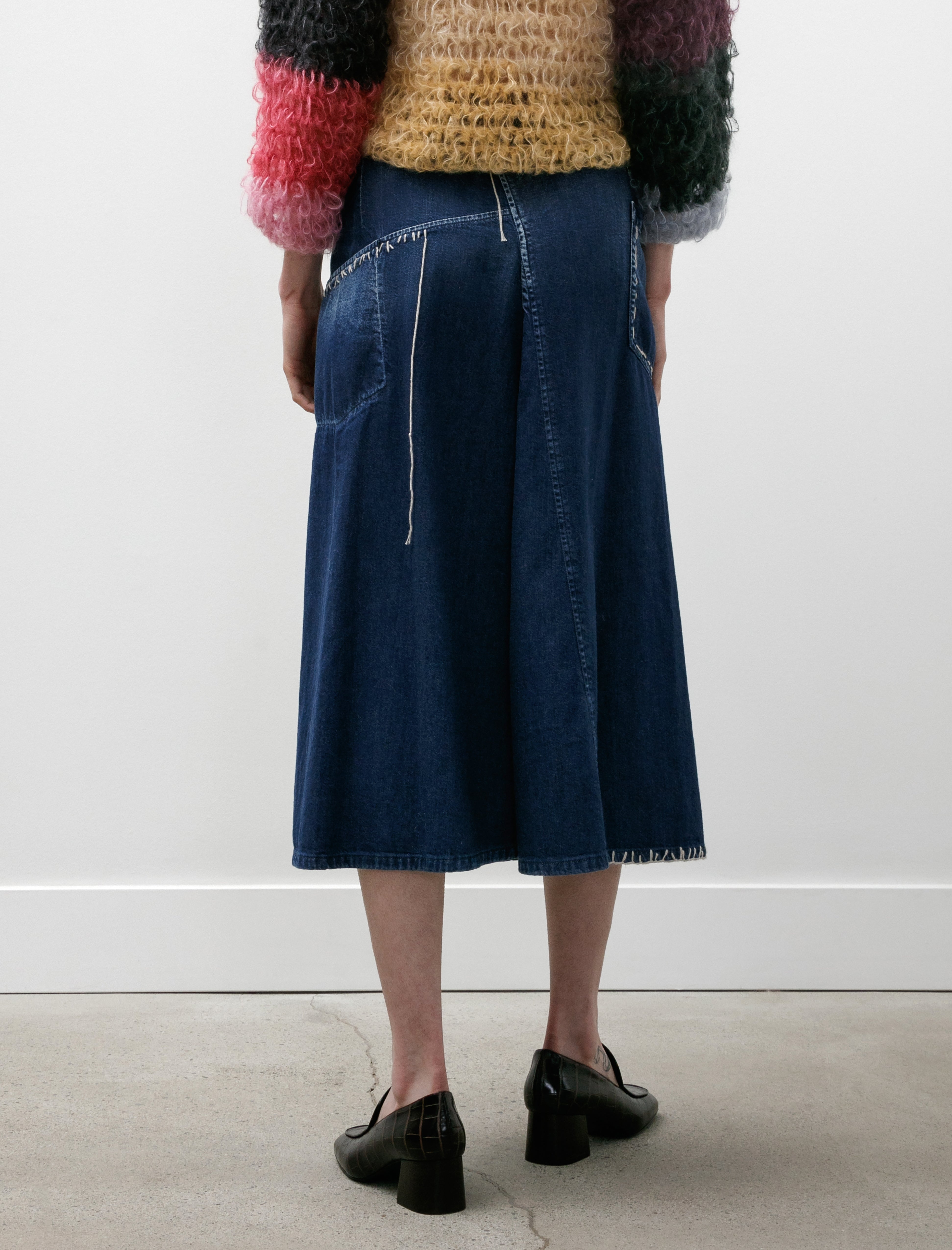 Y's by Yohji Yamamoto Flare Denim Skirt Indigo
