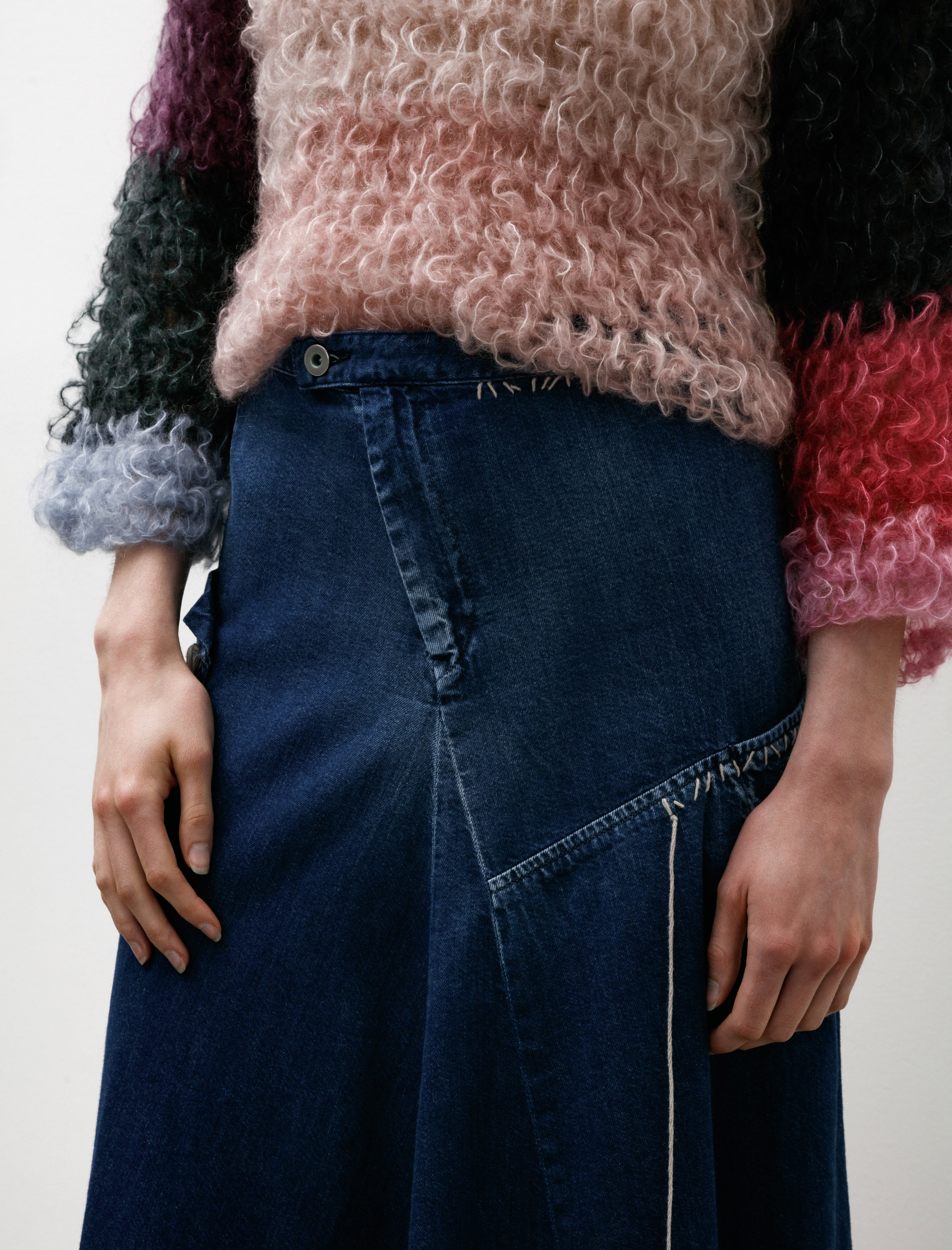 Y's by Yohji Yamamoto Flare Denim Skirt Indigo