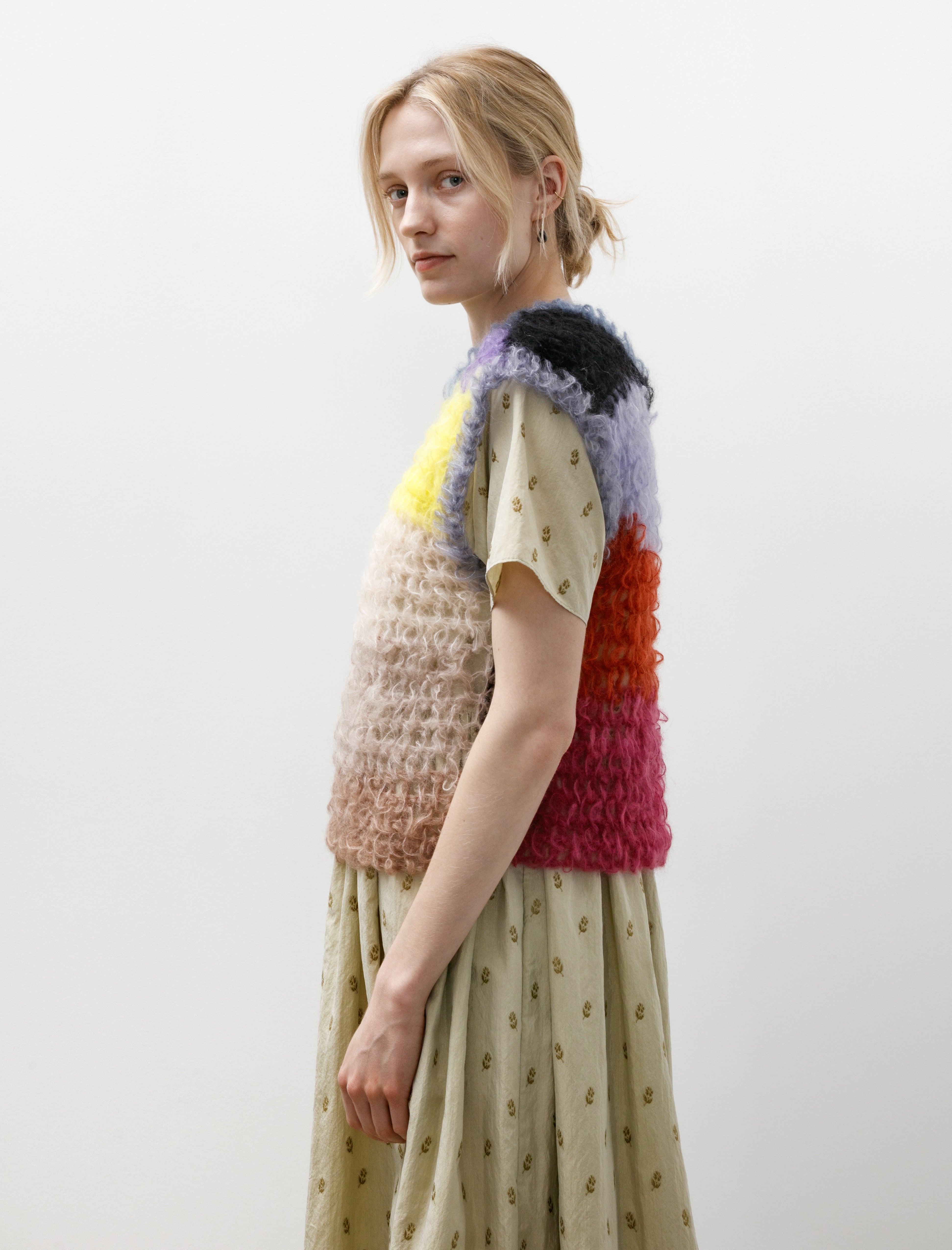 EDNA Multicolour Vest Yellow/Beige/Taupe