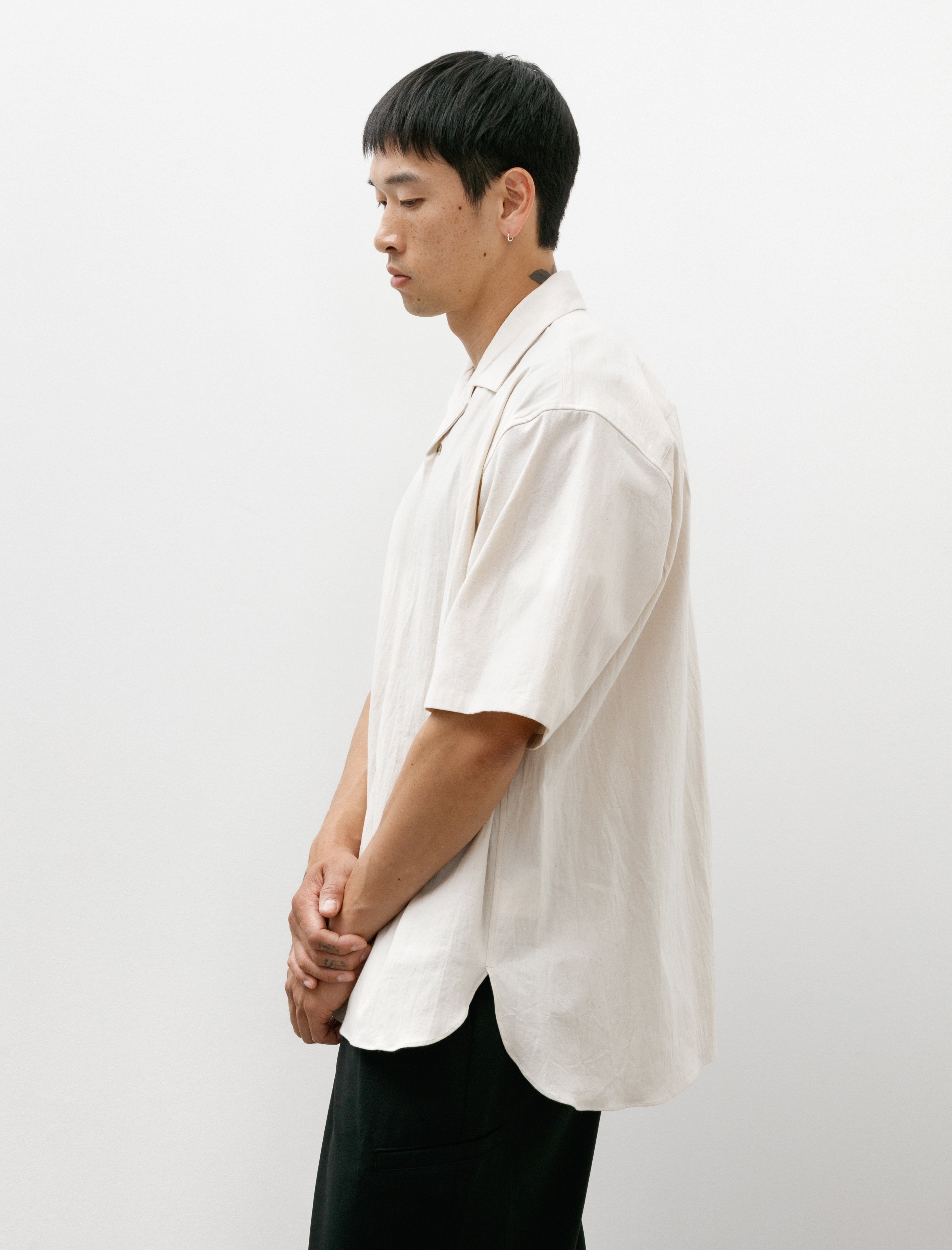 Polyploid Open Collar Shirt A Off White