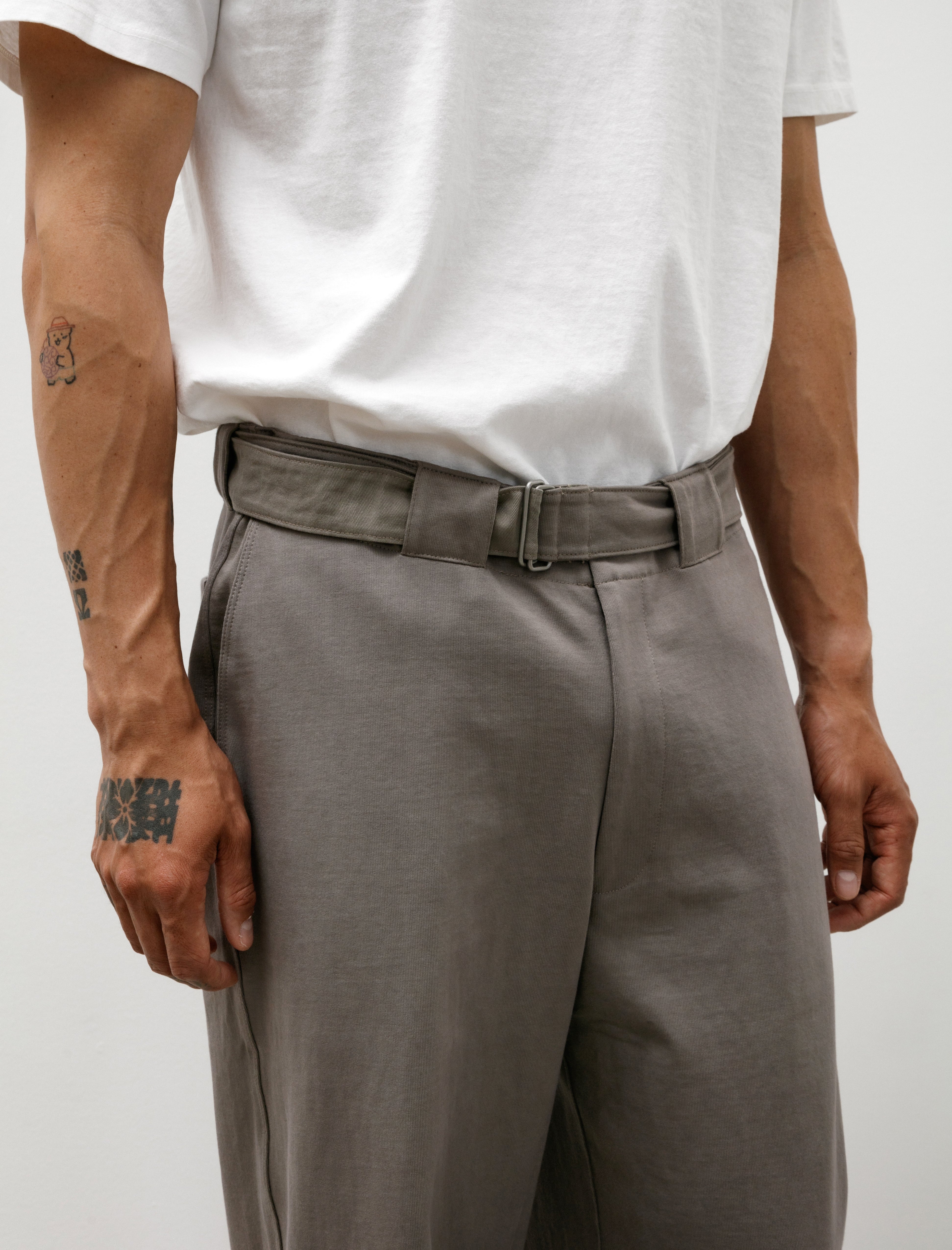 Lady White Co. Belted Jersey Trouser Anvil Grey