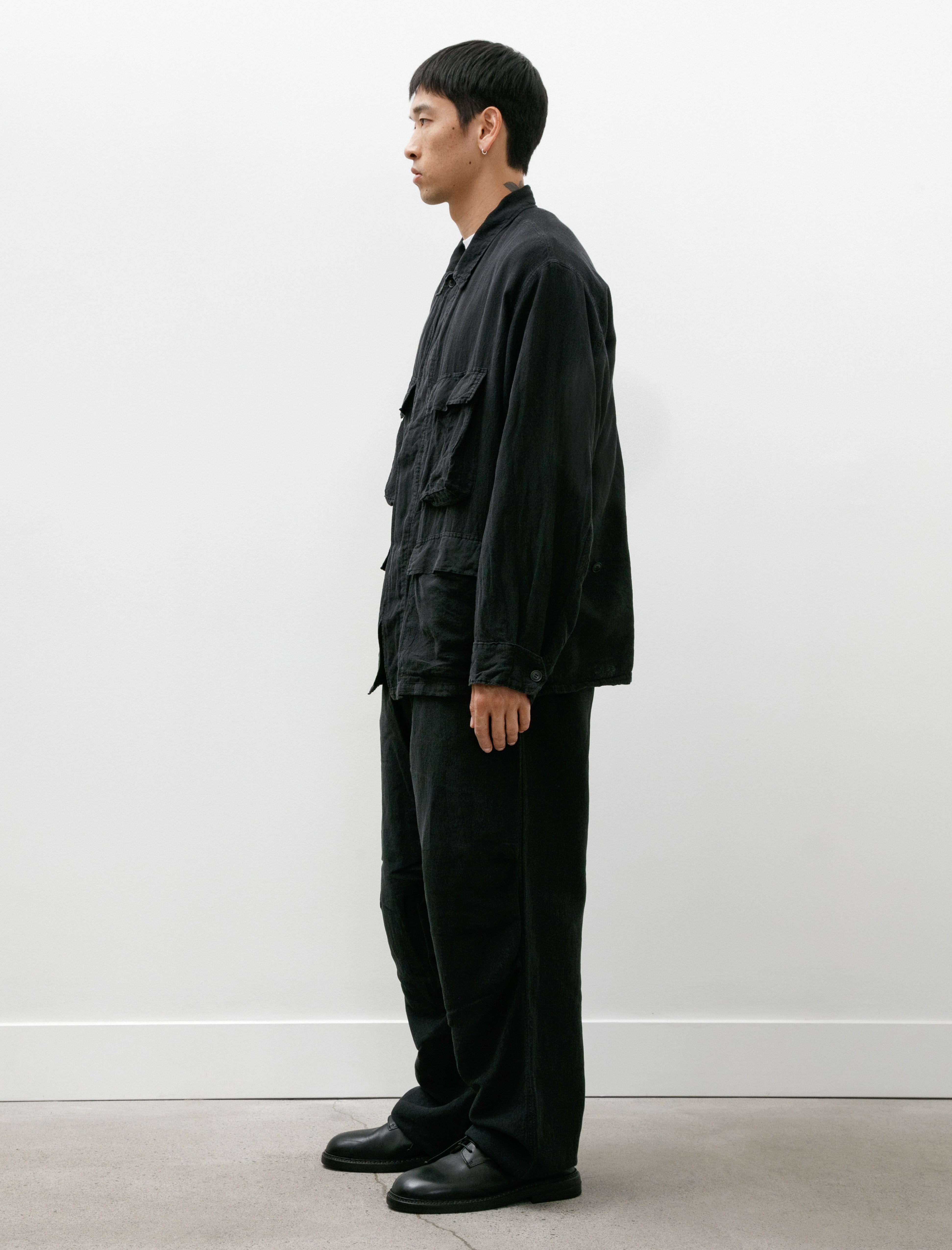 Comoli Fade Black Knee-Tucked Pants