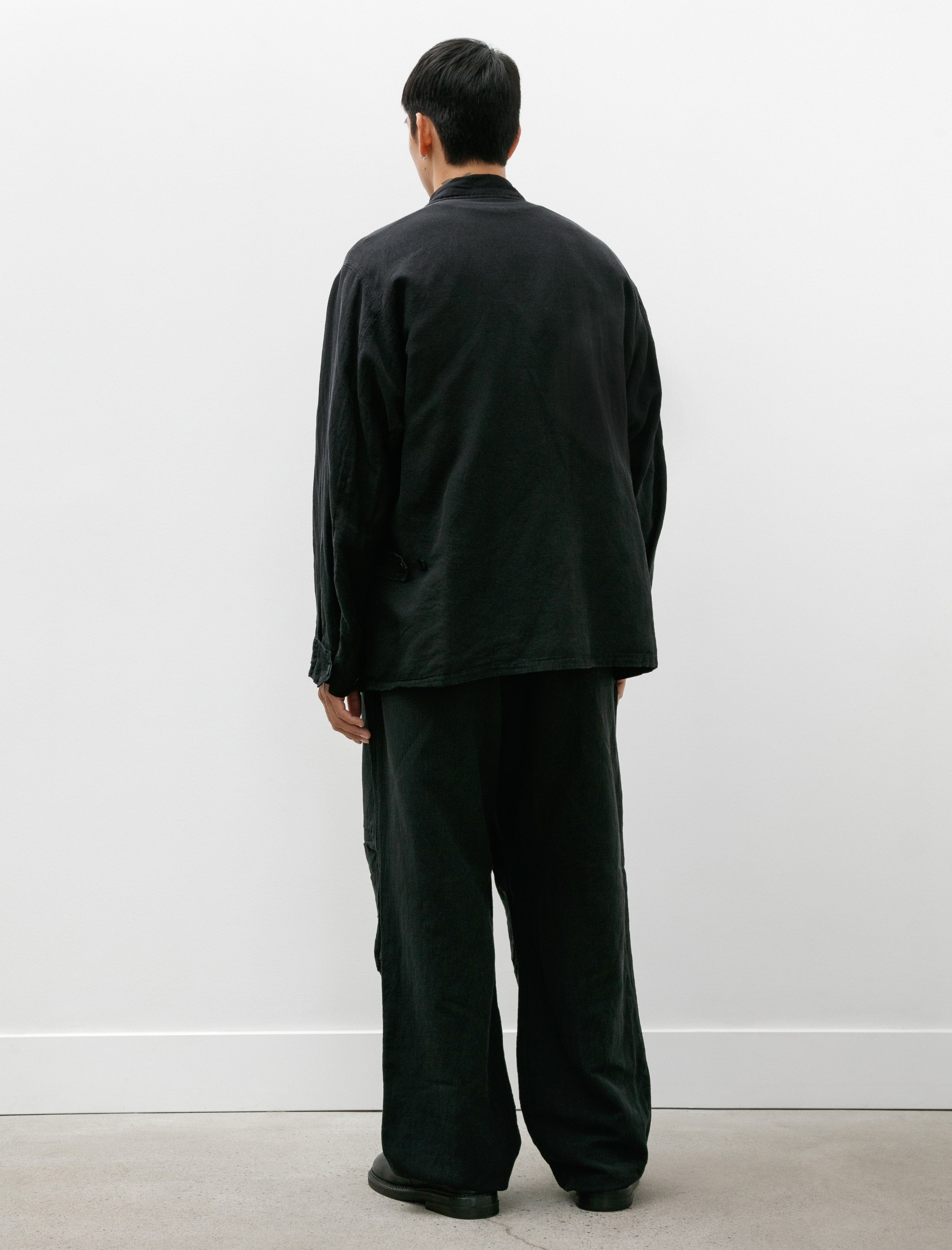 Comoli Fade Black Knee-Tucked Pants