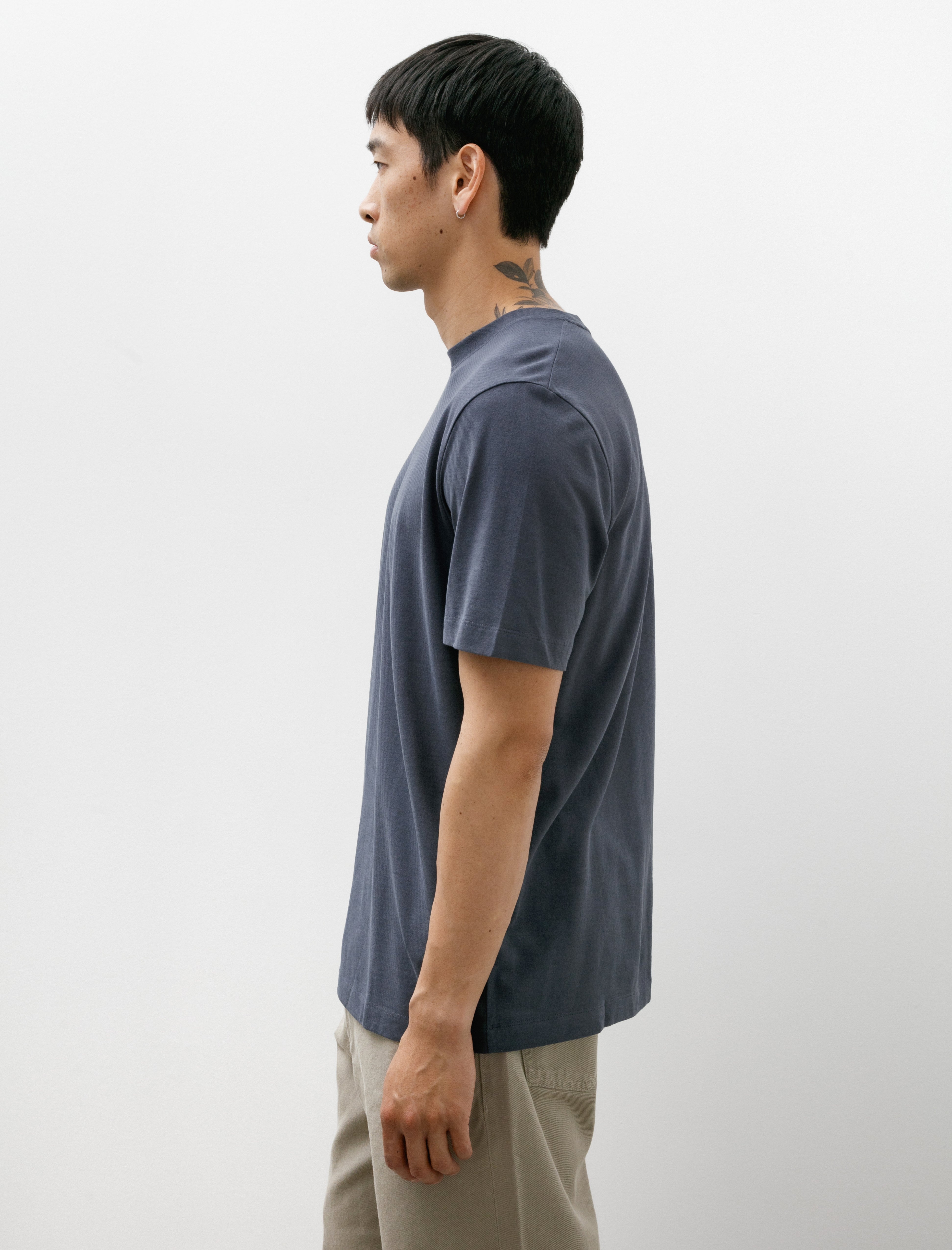 Norse Projects Jakob Cotton Crepe T-Shirt Orion Blue