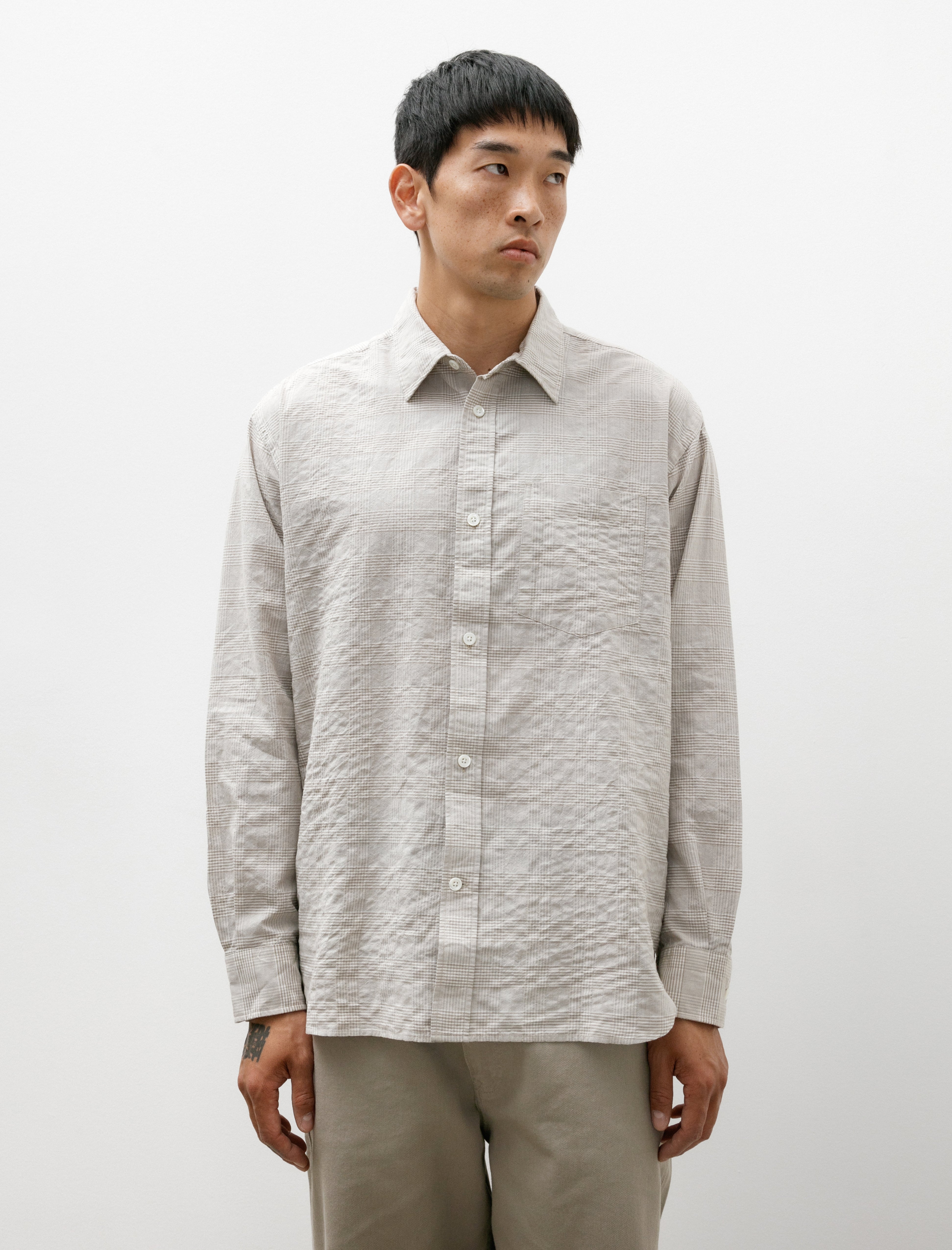 Norse Projects Ole Oversized Check Shirt Heathland Brown