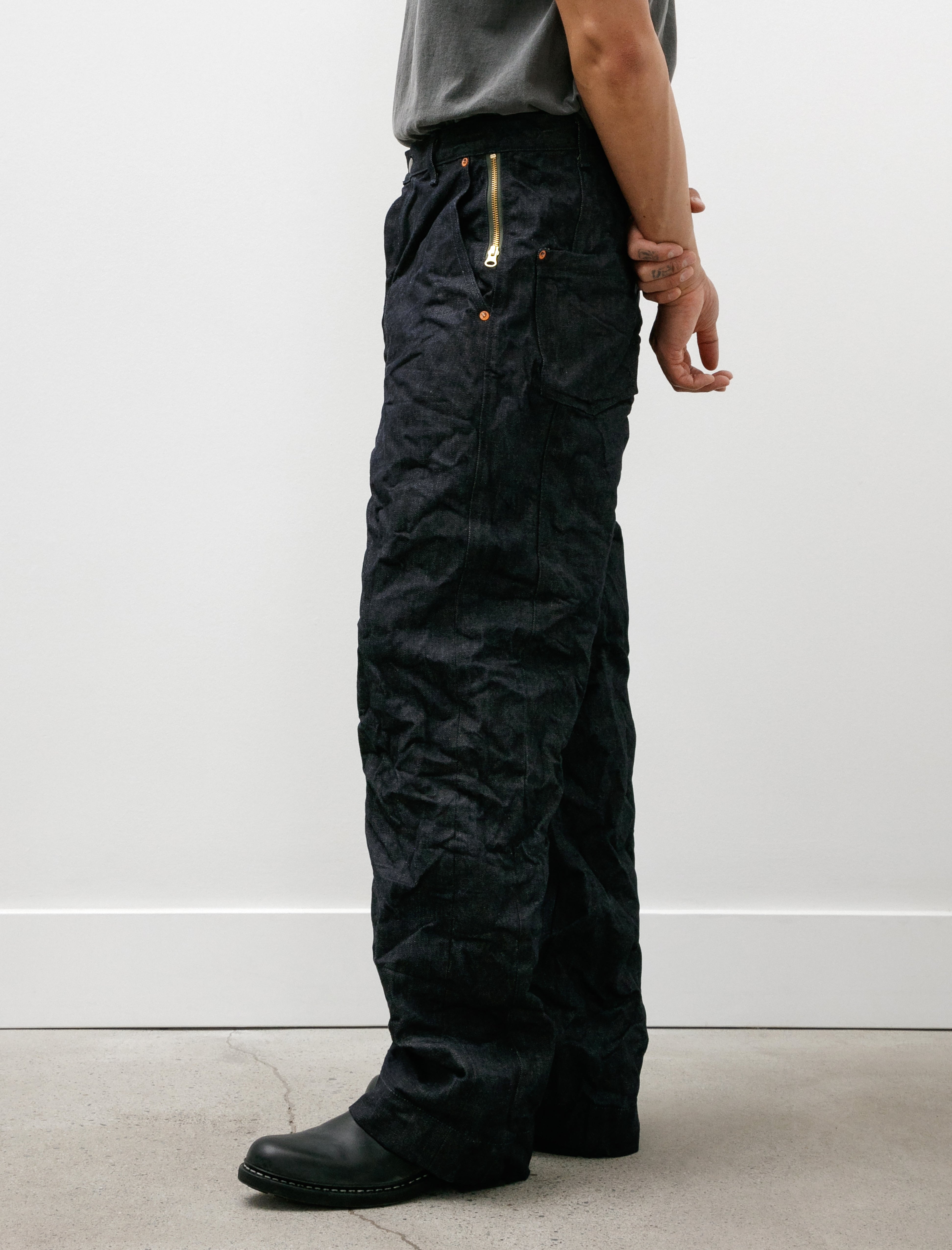 Working Work 3 Wide Jean 14oz Selvage Denim Rinsed