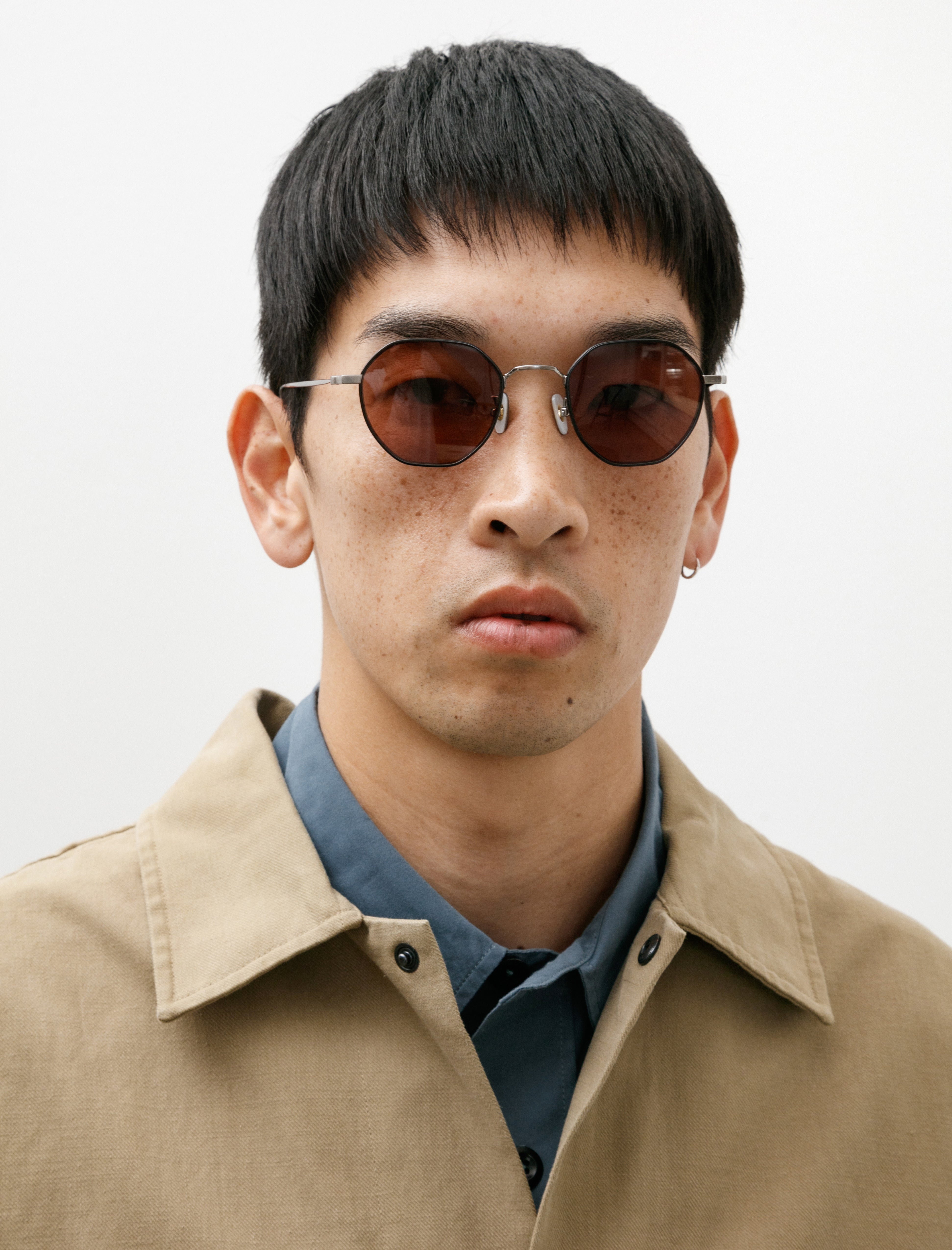 Dry Pond Colwin Sunglasses Black Silver/Dark Brown