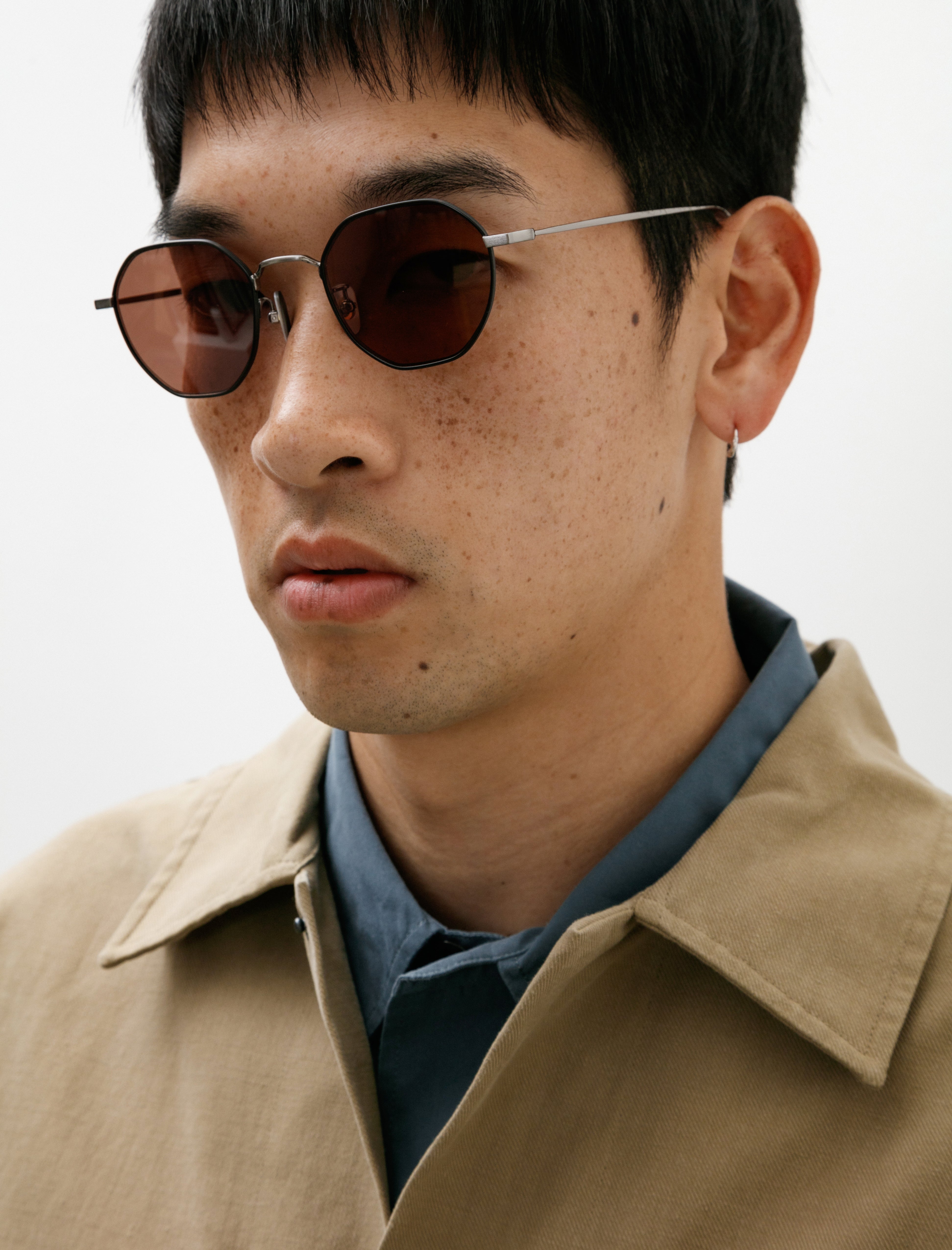 Dry Pond Colwin Sunglasses Black Silver/Dark Brown