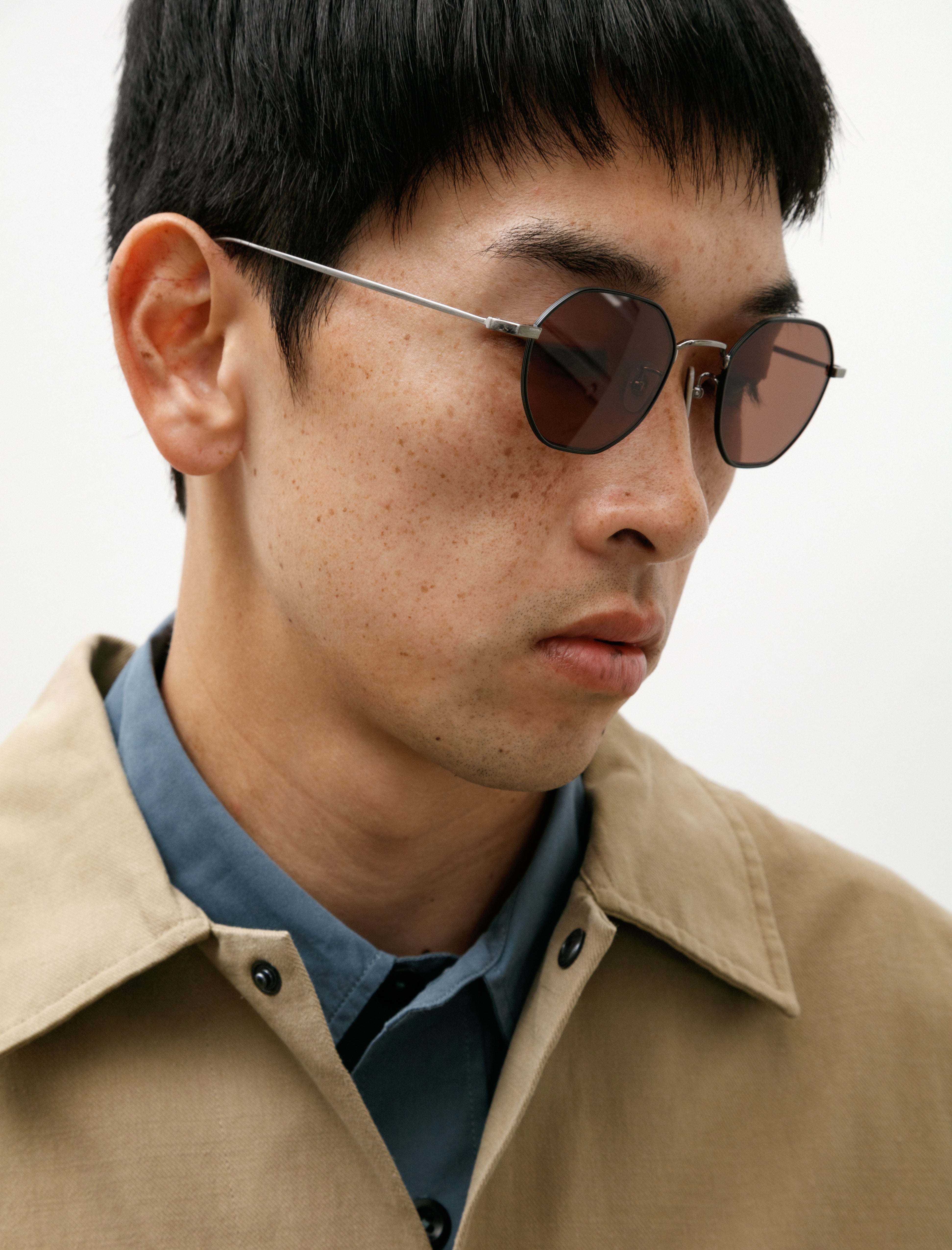 Dry Pond Colwin Sunglasses Black Silver/Dark Brown