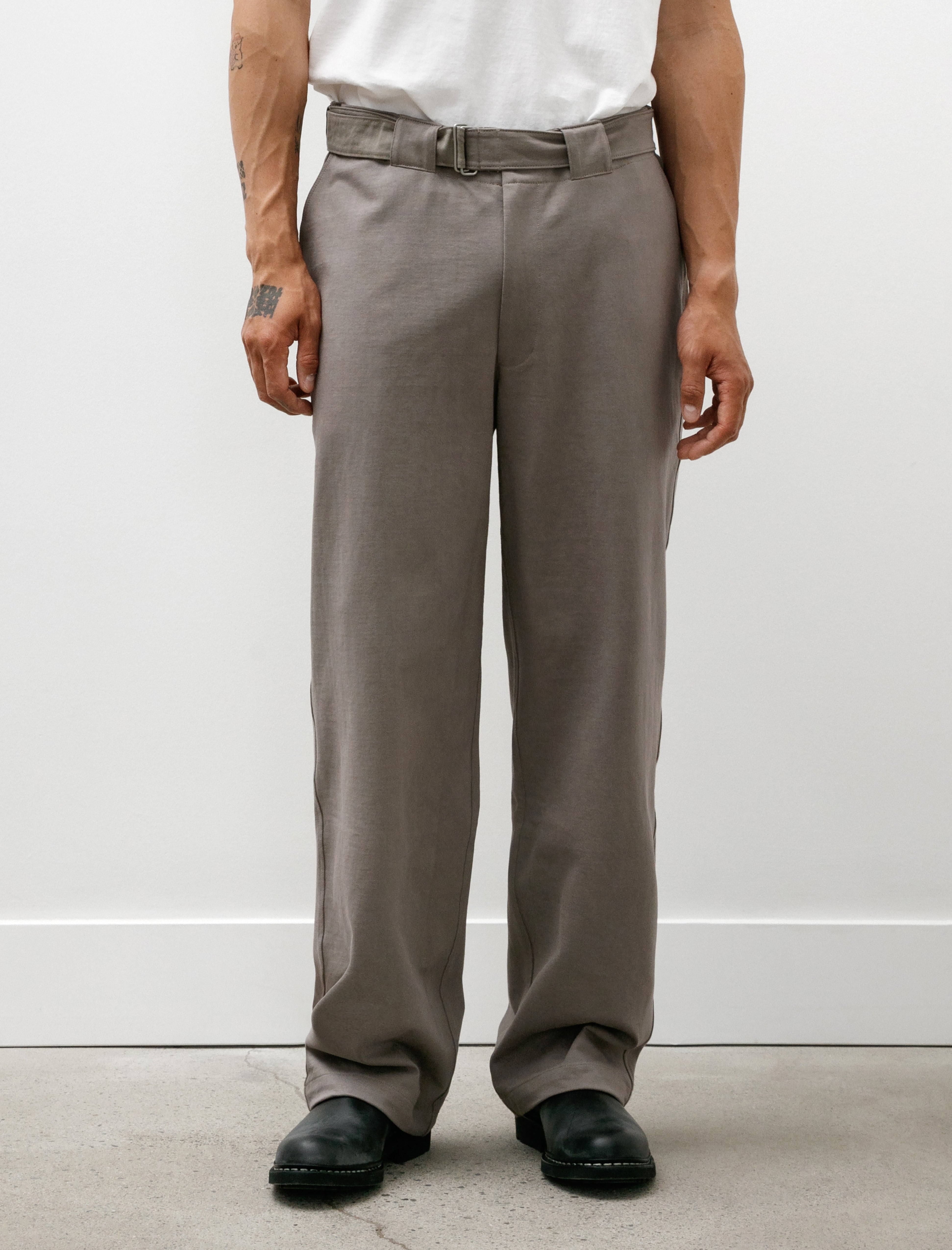 Lady White Co. Belted Jersey Trouser Anvil Grey